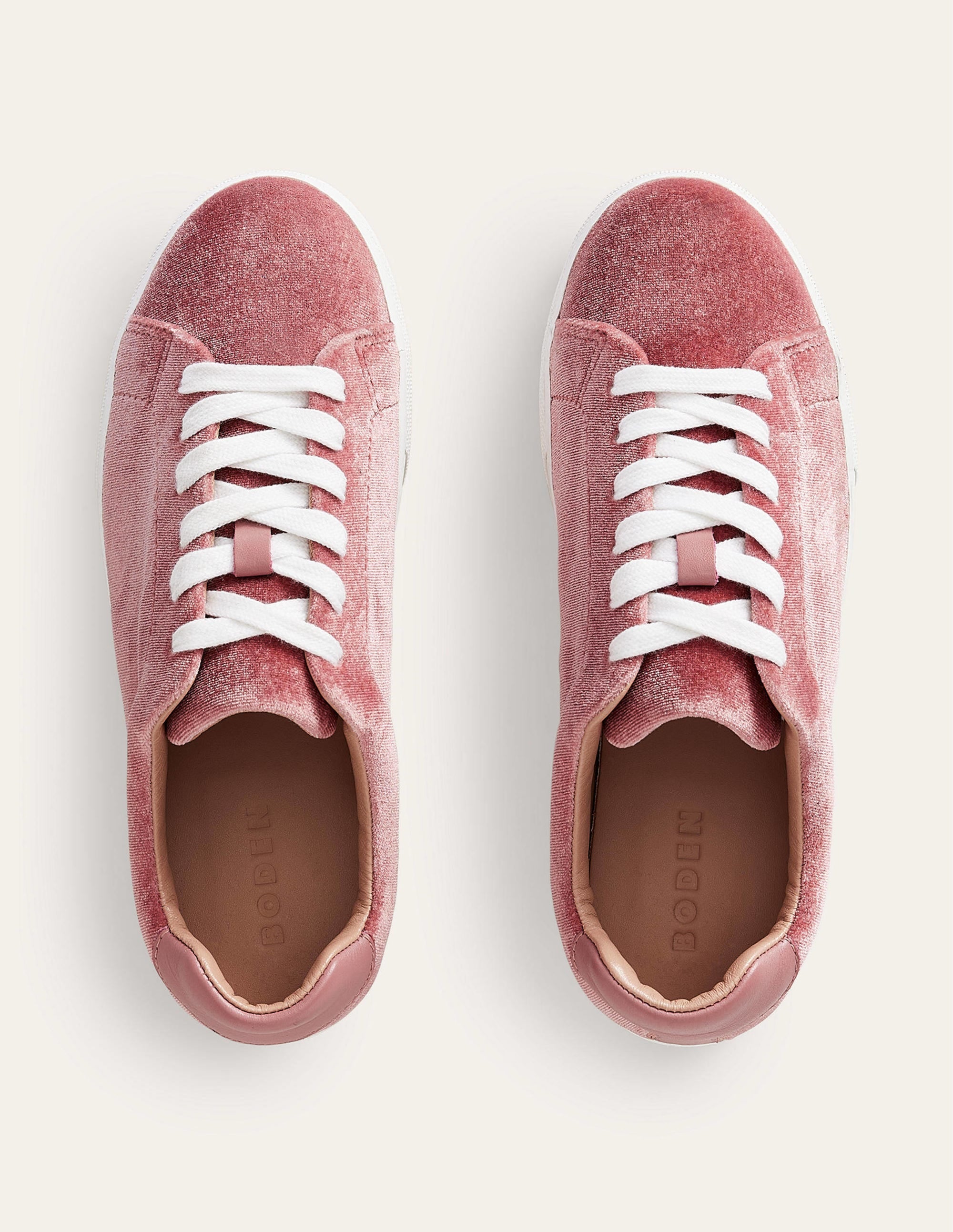 Velvet Flatform Trainer-Dusty Rose Velvet - Image 5