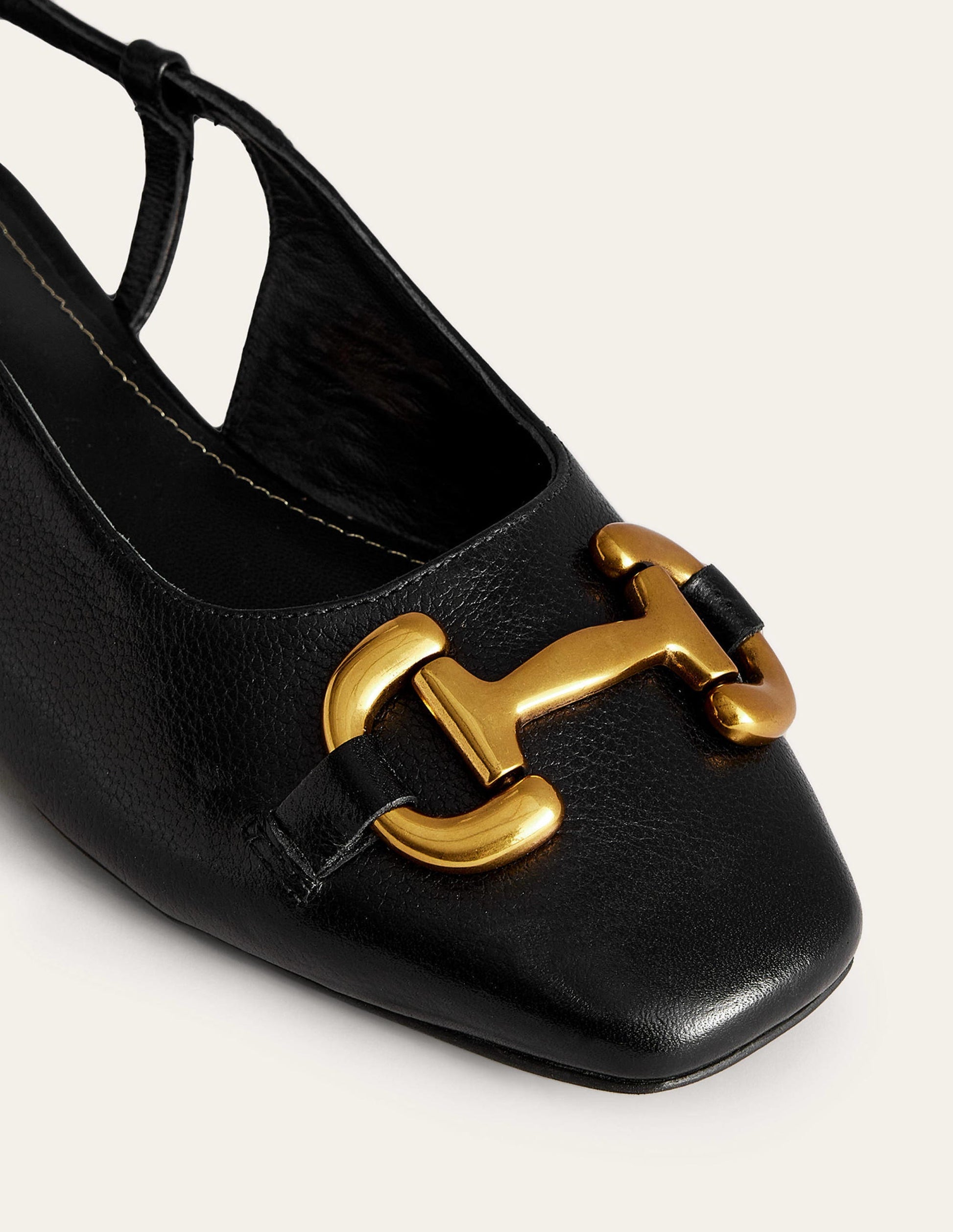Iris Snaffle Slingback Flats-Black Leather-4