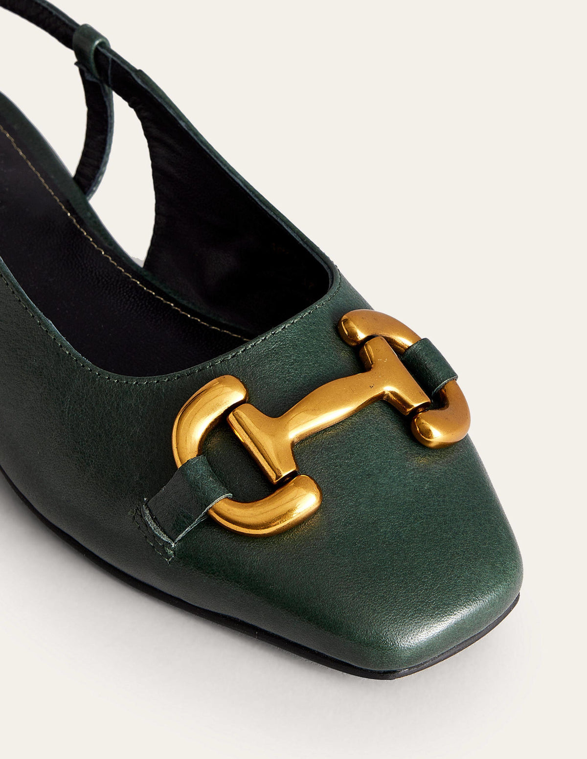 Iris Snaffle Slingback Flats-Winter Green Leather-5