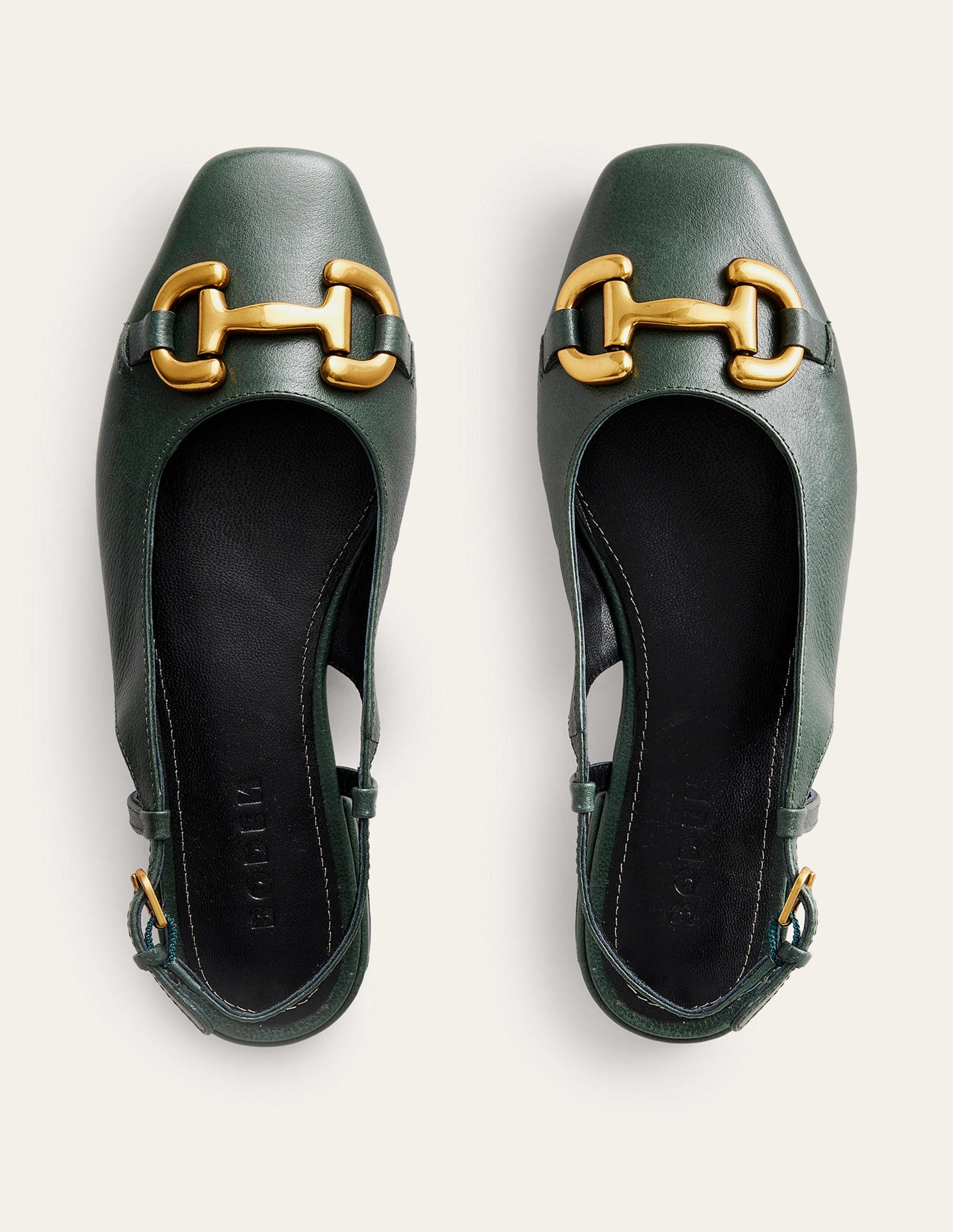 Iris Snaffle Slingback Flats-Winter Green Leather - Image 6