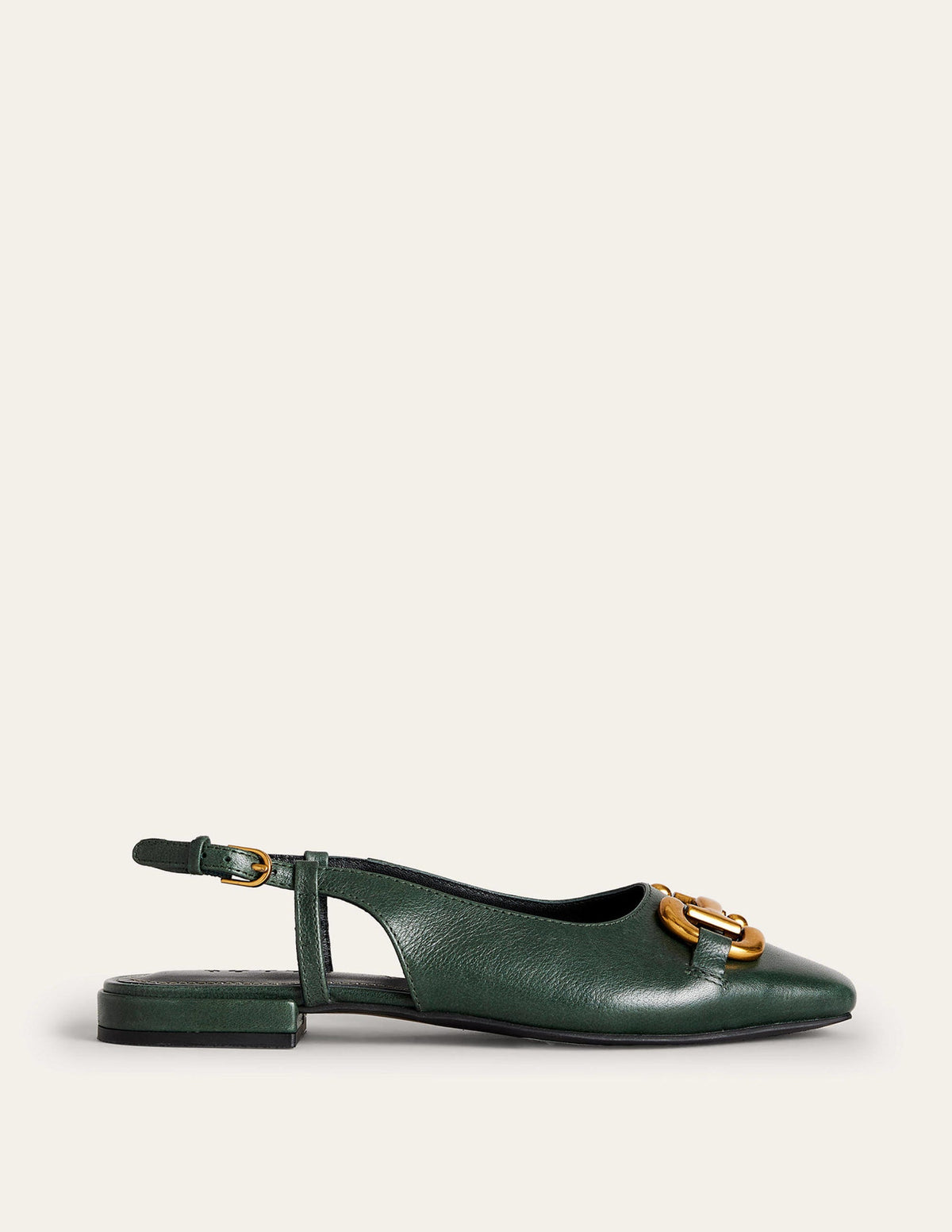 Iris Snaffle Slingback Flats-Winter Green Leather-3