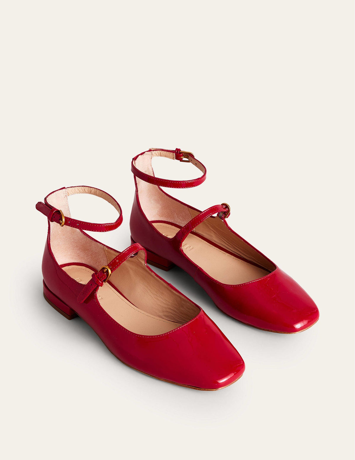 Double-Strap Mary Jane Shoes-Hot Pepper Patent - Image 3