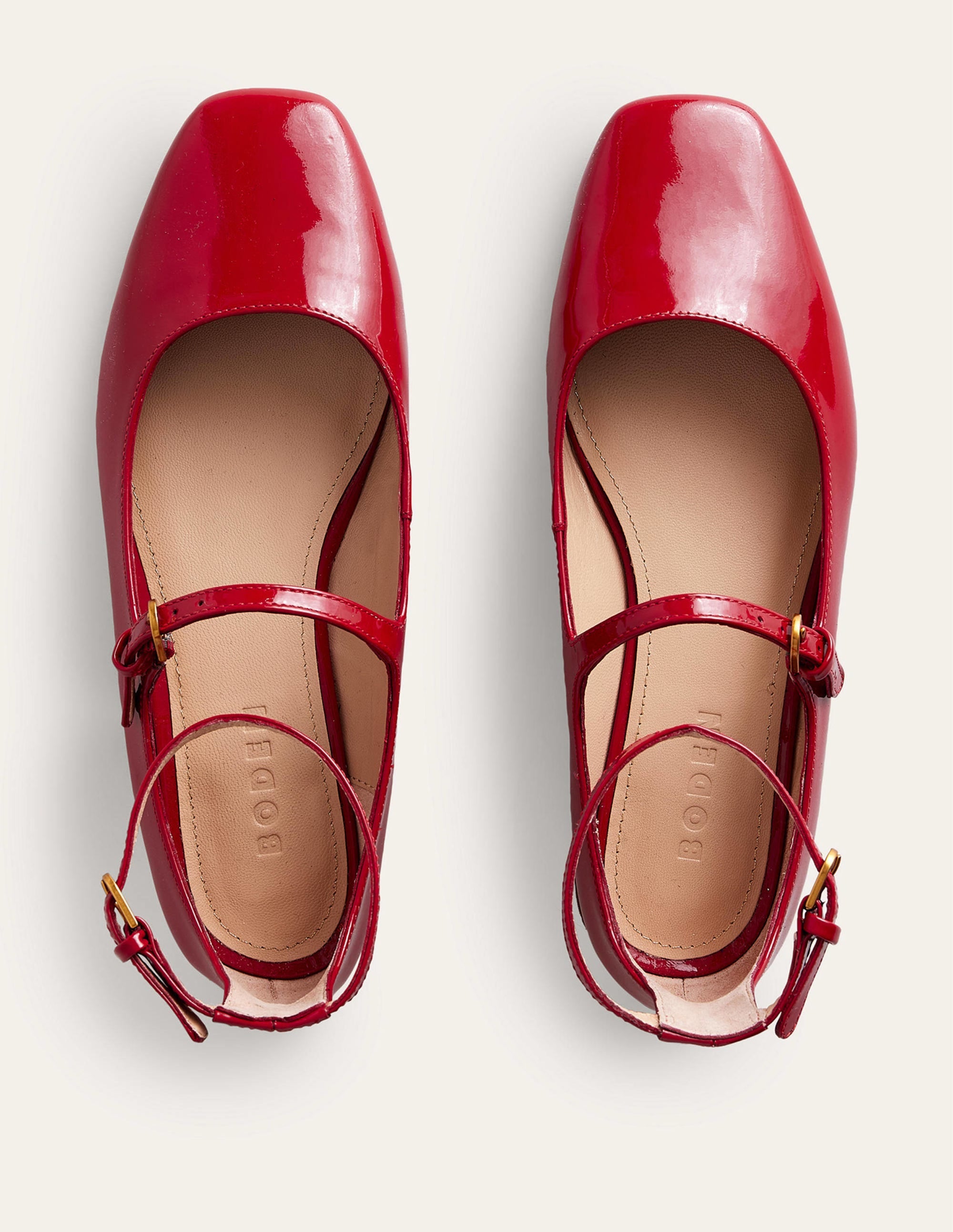 Double-Strap Mary Jane Shoes-Hot Pepper Patent - Image 5