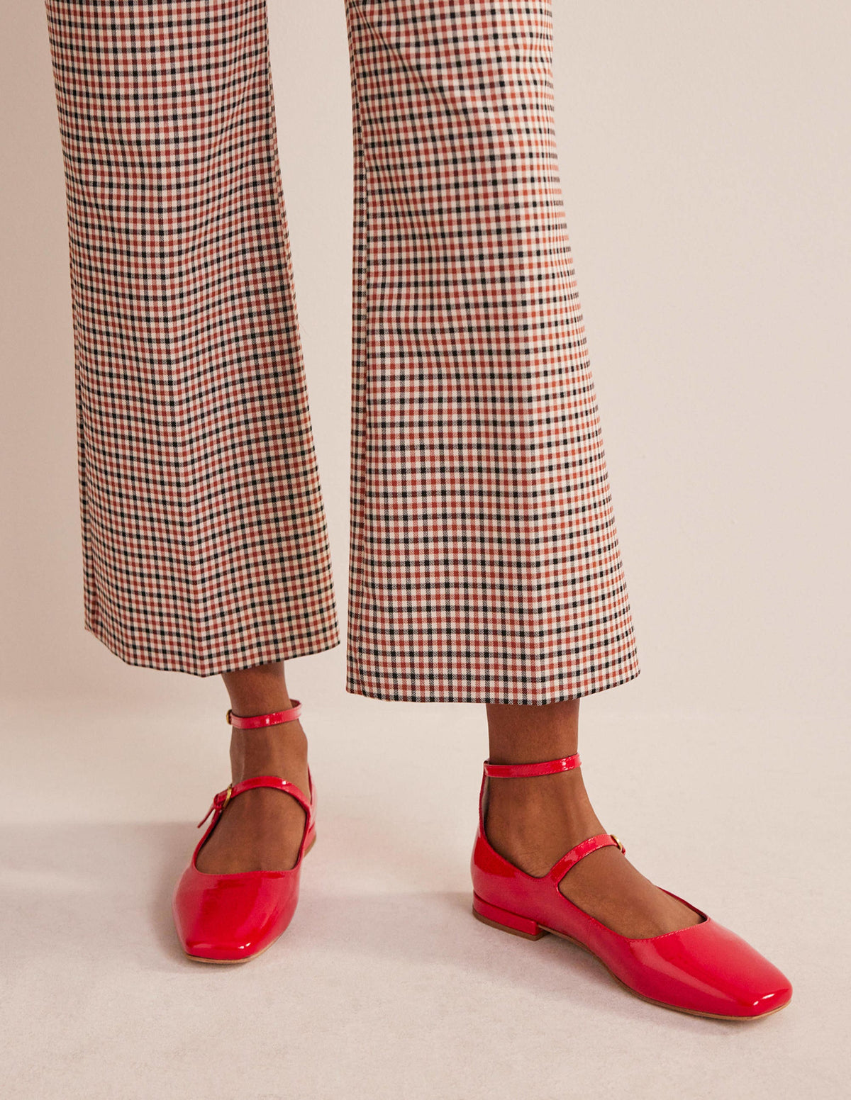 Double-Strap Mary Jane Shoes-Hot Pepper Patent - Image 1