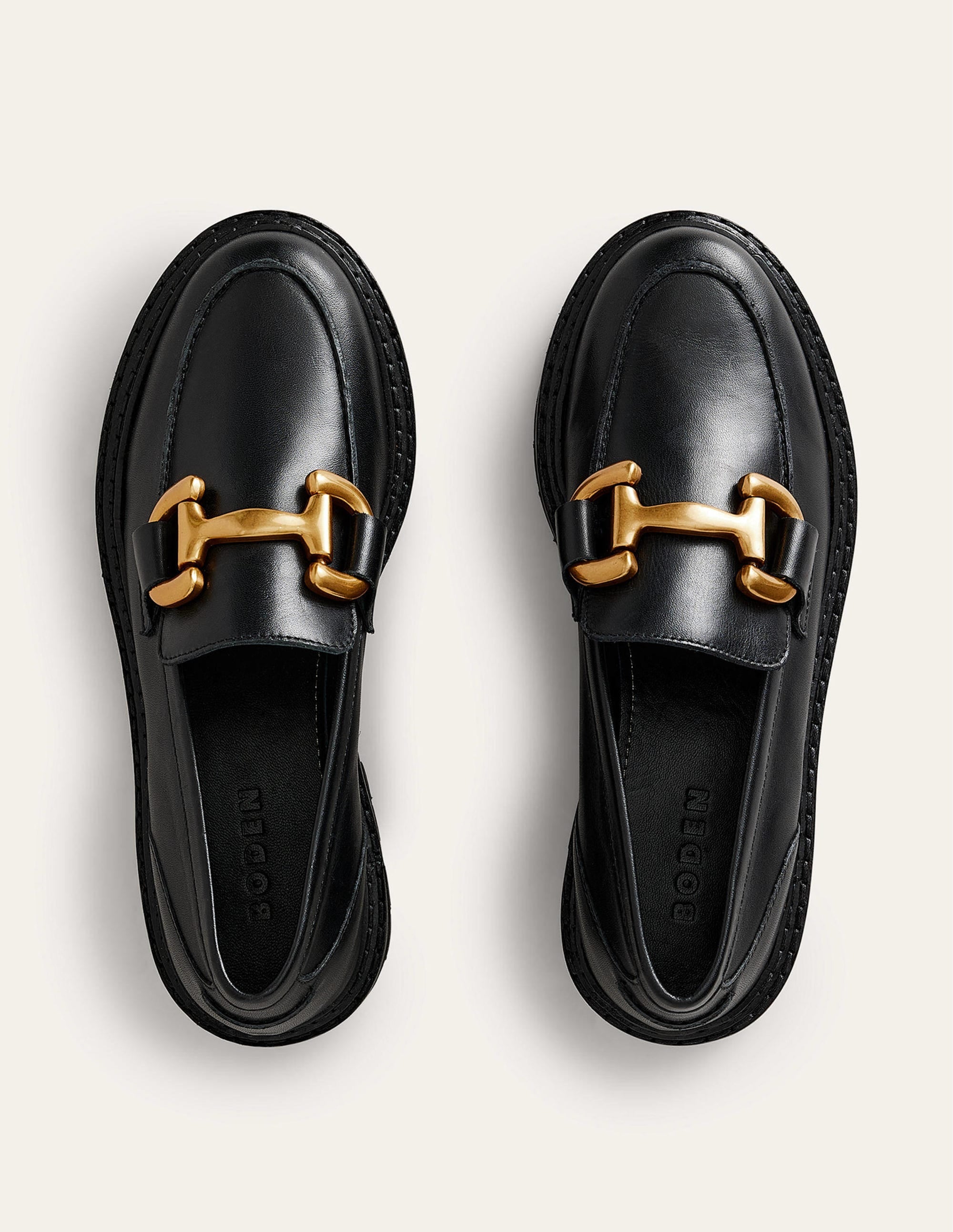Iris Snaffle Chunky Loafers-Black Box Leather - Image 6
