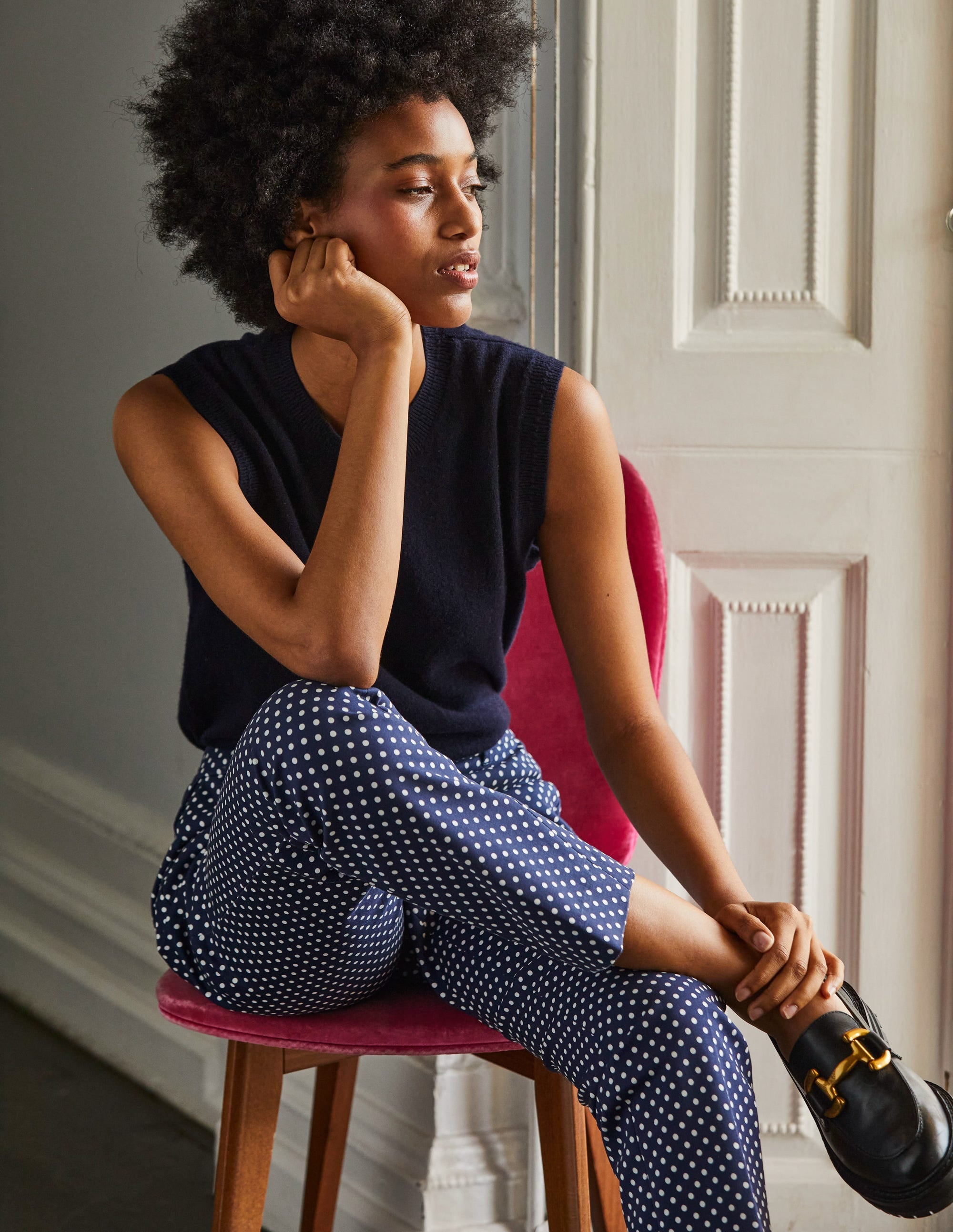 Iris Snaffle Chunky Loafers-Black Box Leather - Image 2