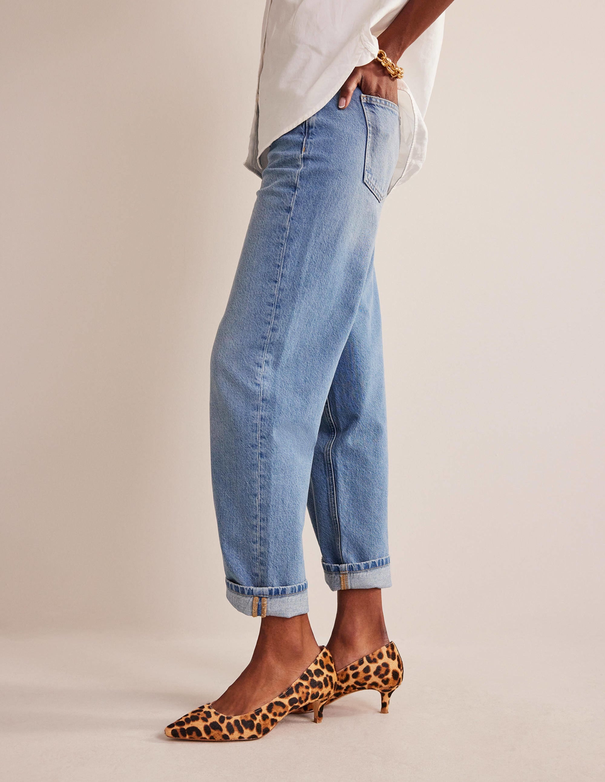 Lara Low-Heeled Court Shoes-Leopard Pony - Image 1