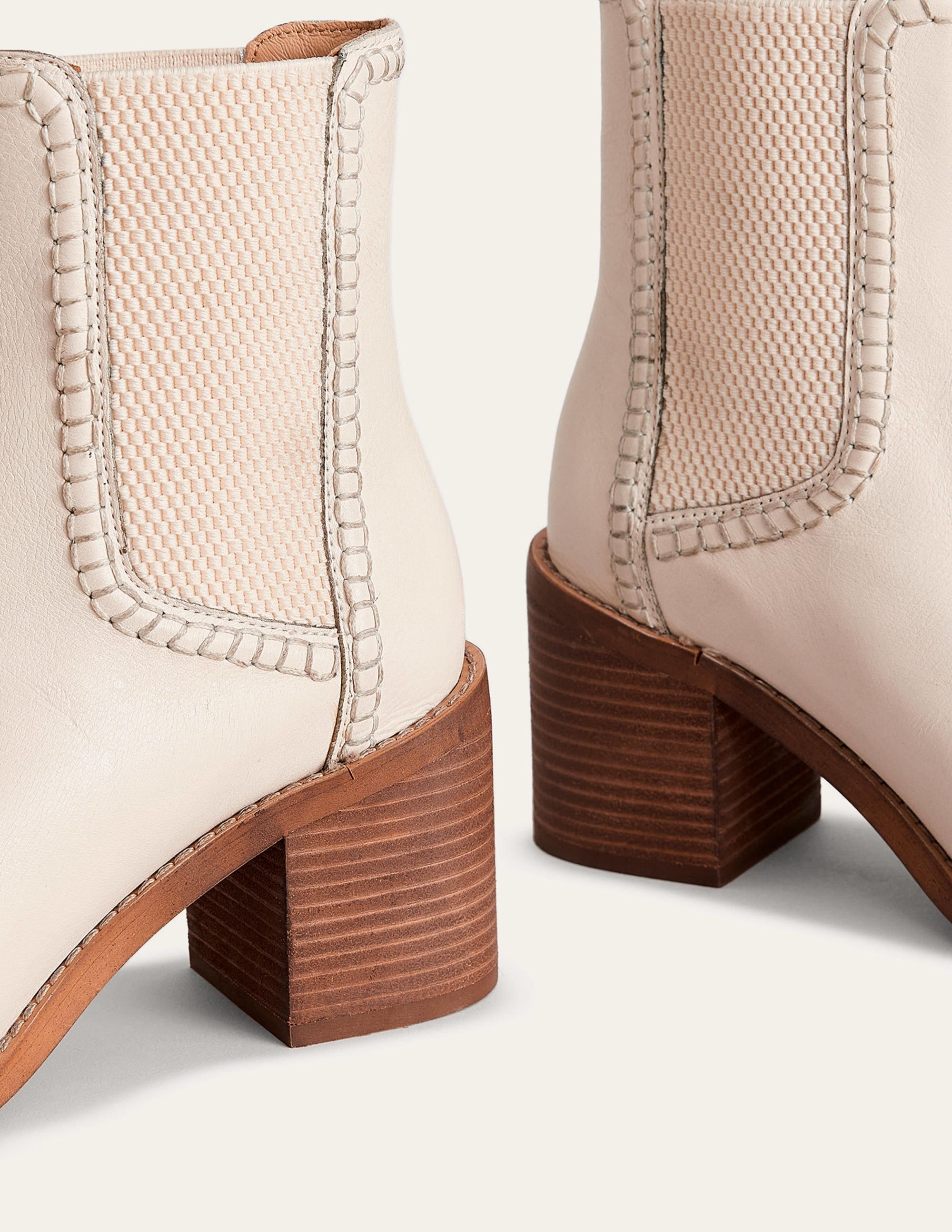 Block-Heel Chelsea Boots-Ecru Tumbled Leather - Image 4