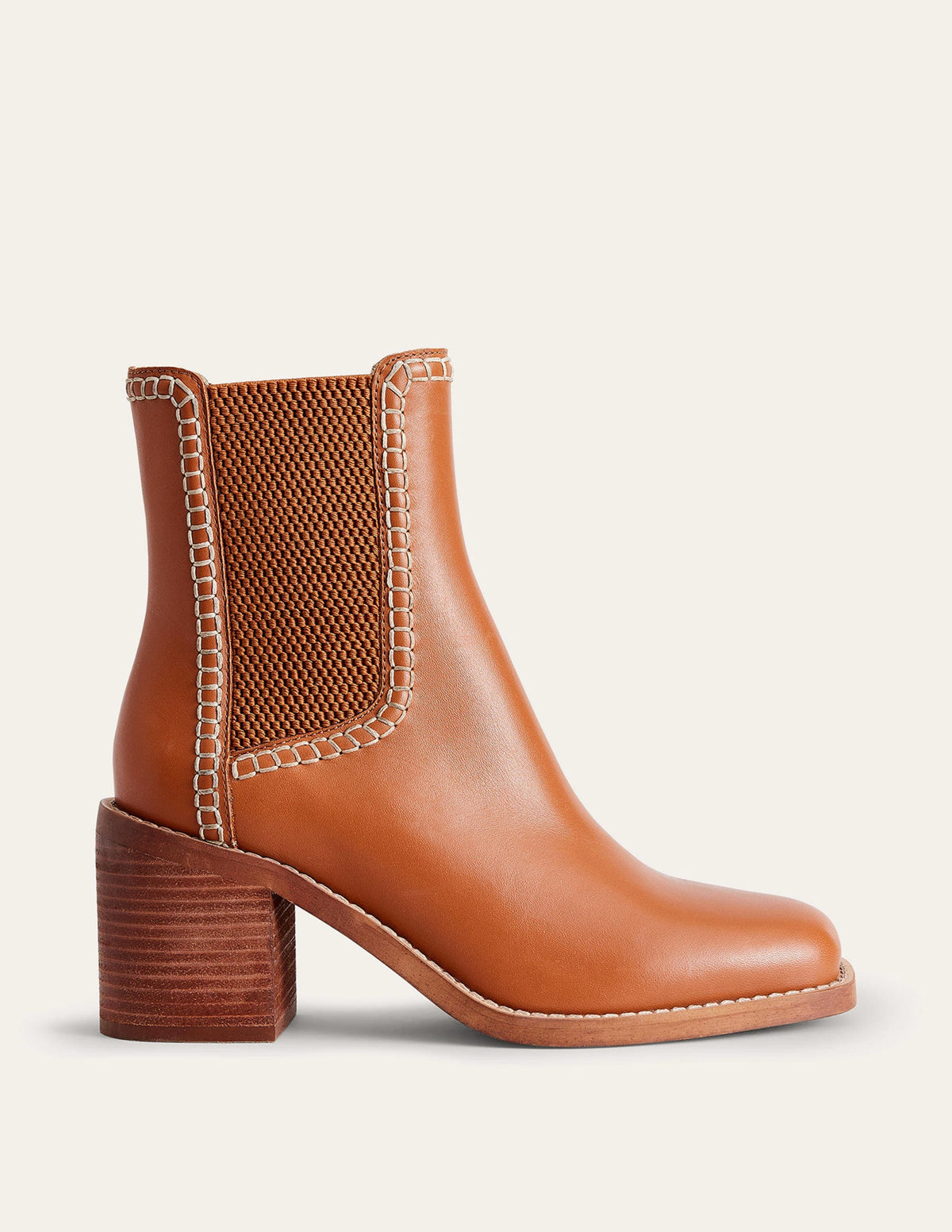 Block-Heel Chelsea Boots-Honey - Image 2
