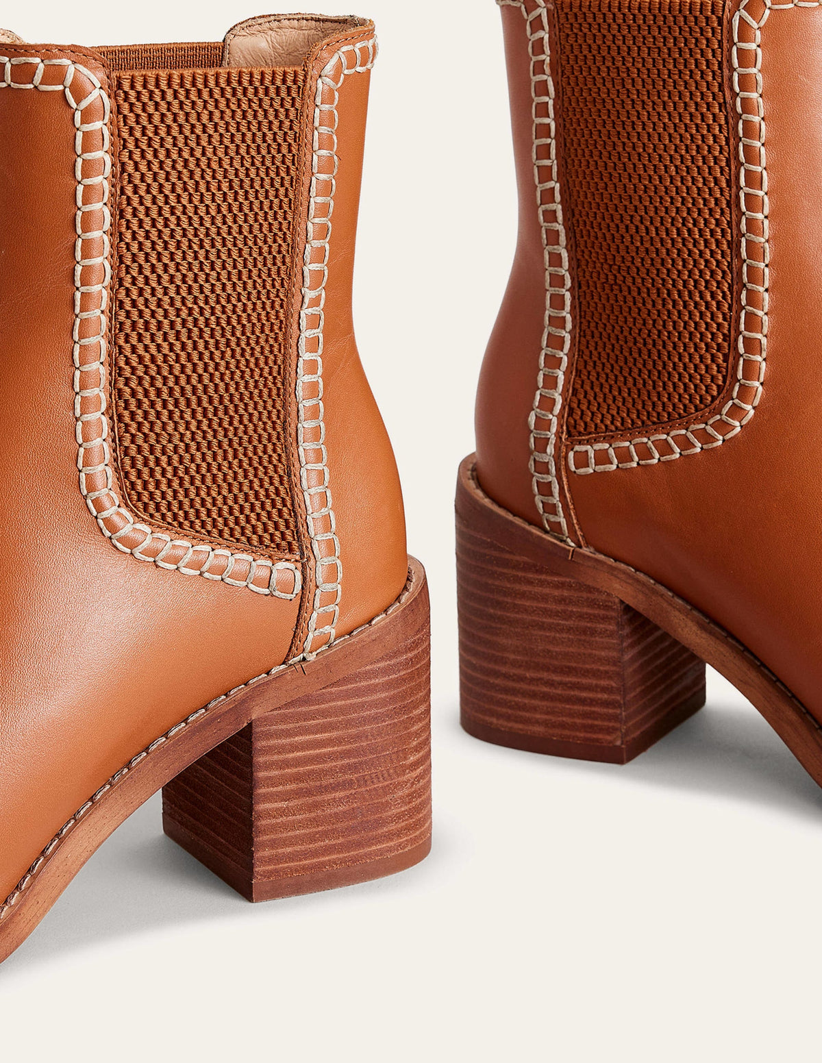 Block-Heel Chelsea Boots-Honey - Image 4