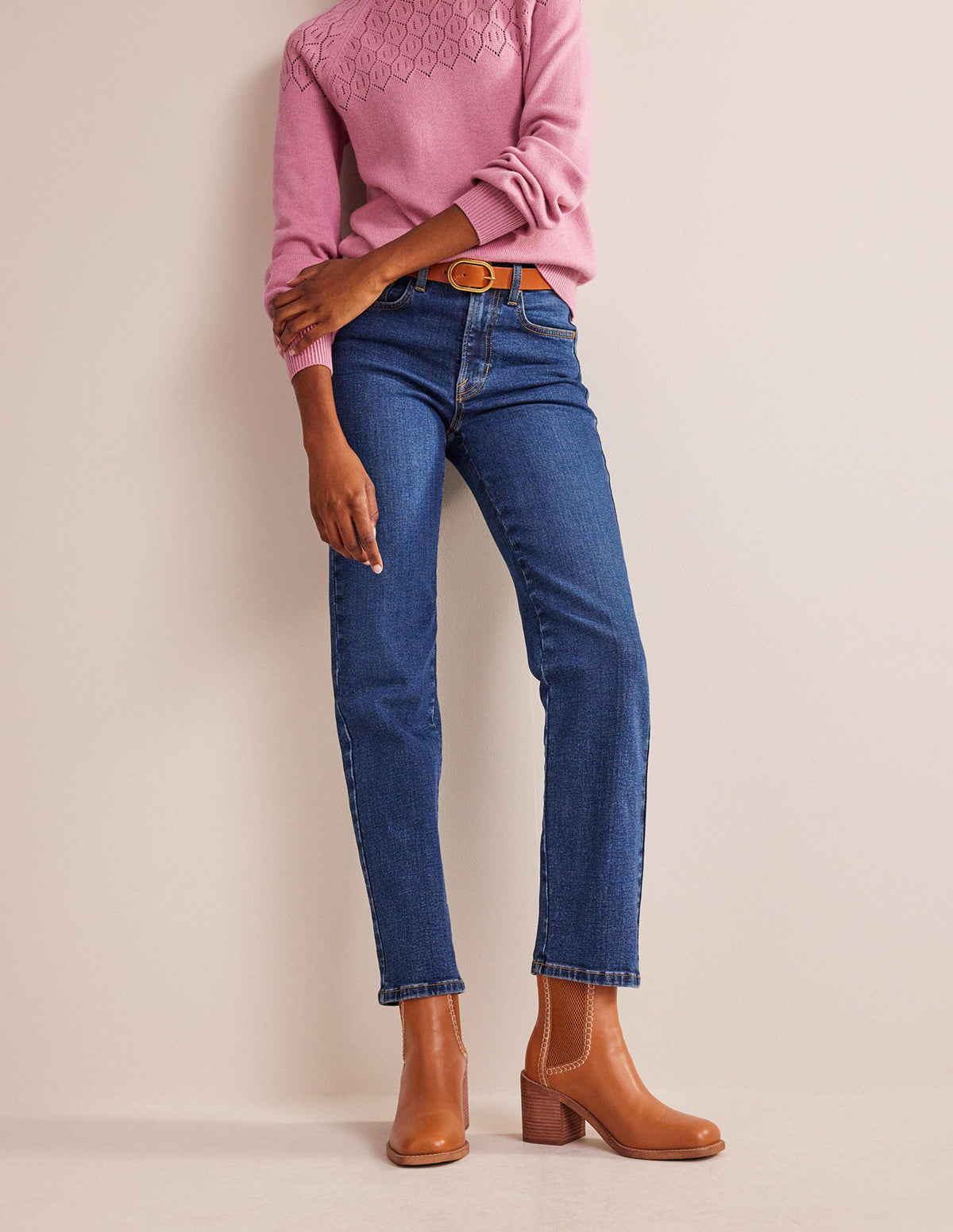 Block-Heel Chelsea Boots-Honey - Image 1