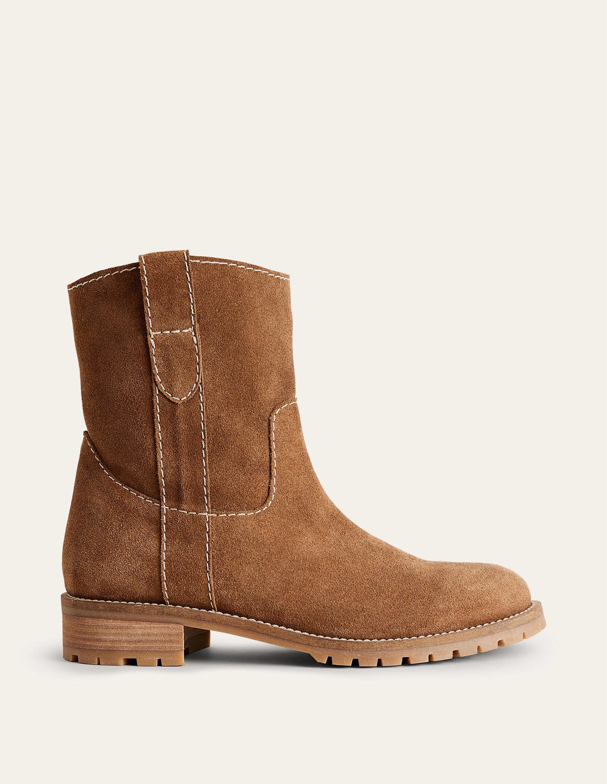 Western Suede Ankle Boots-Tan Suede-3