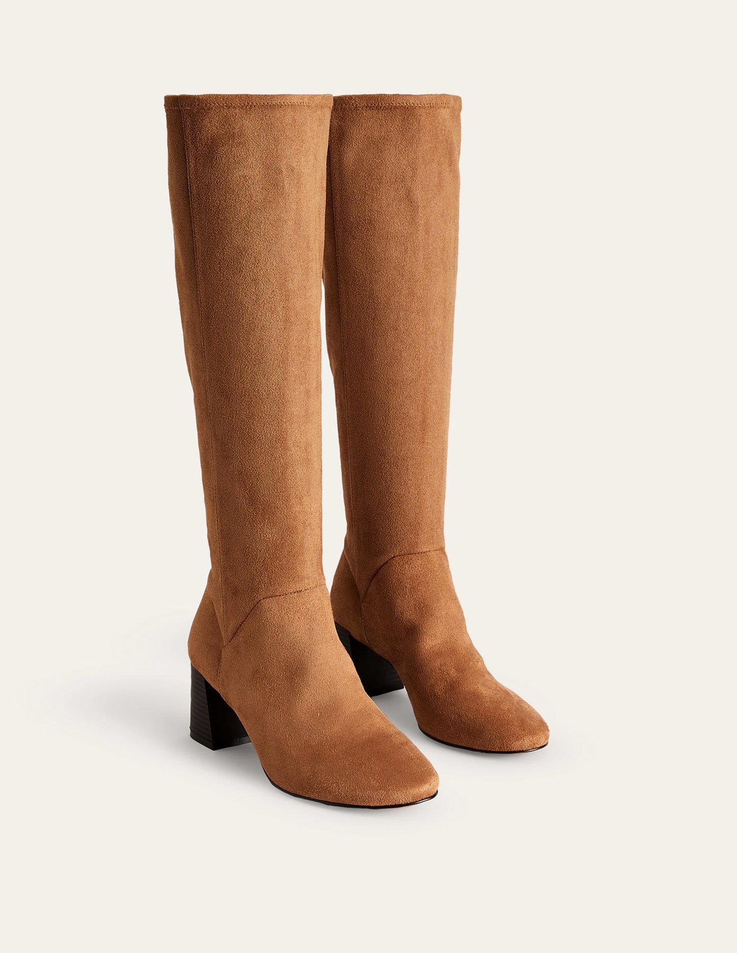 Cara Heeled Stretch Knee Boots-Acorn