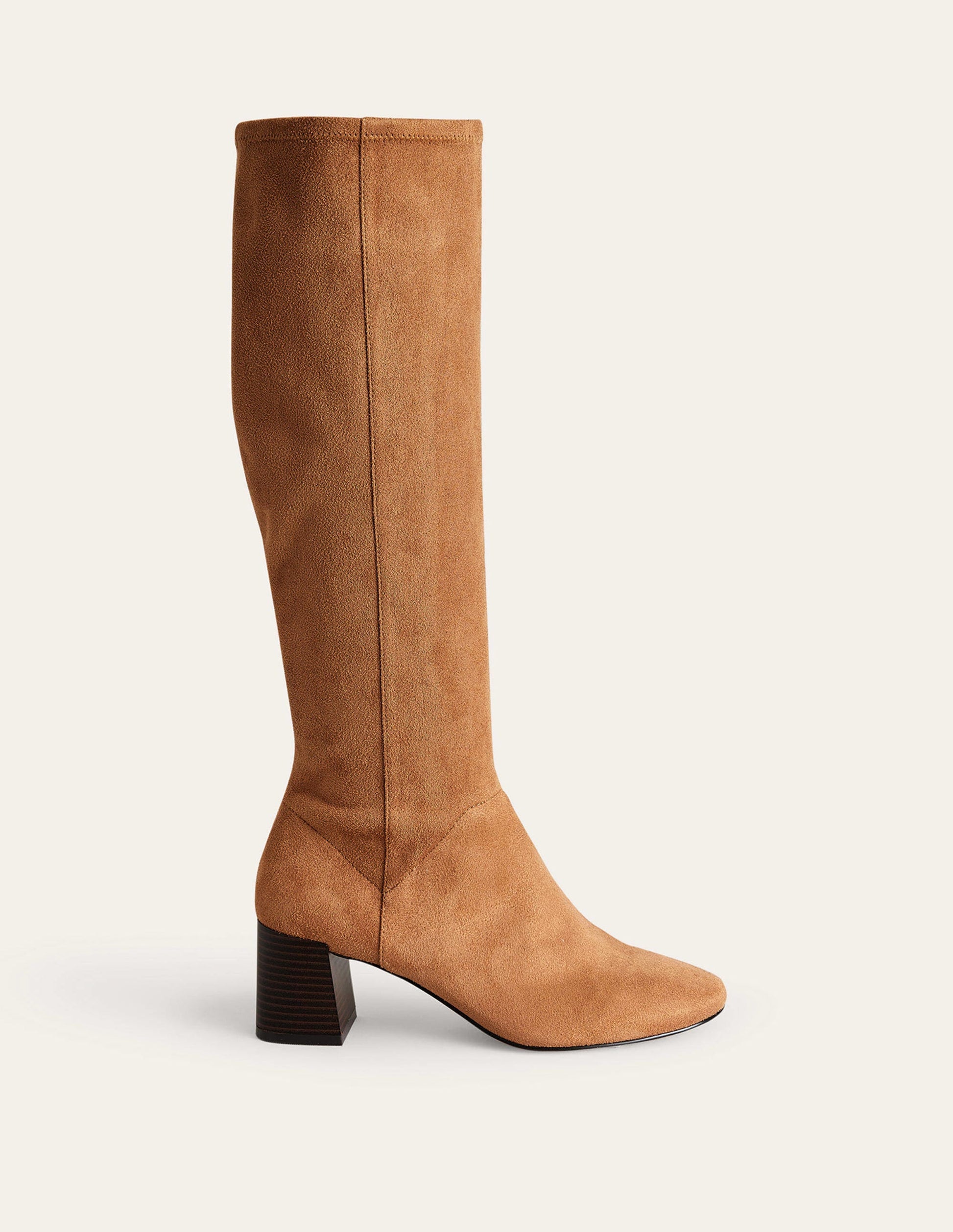Cara Heeled Stretch Knee Boots-Acorn-1