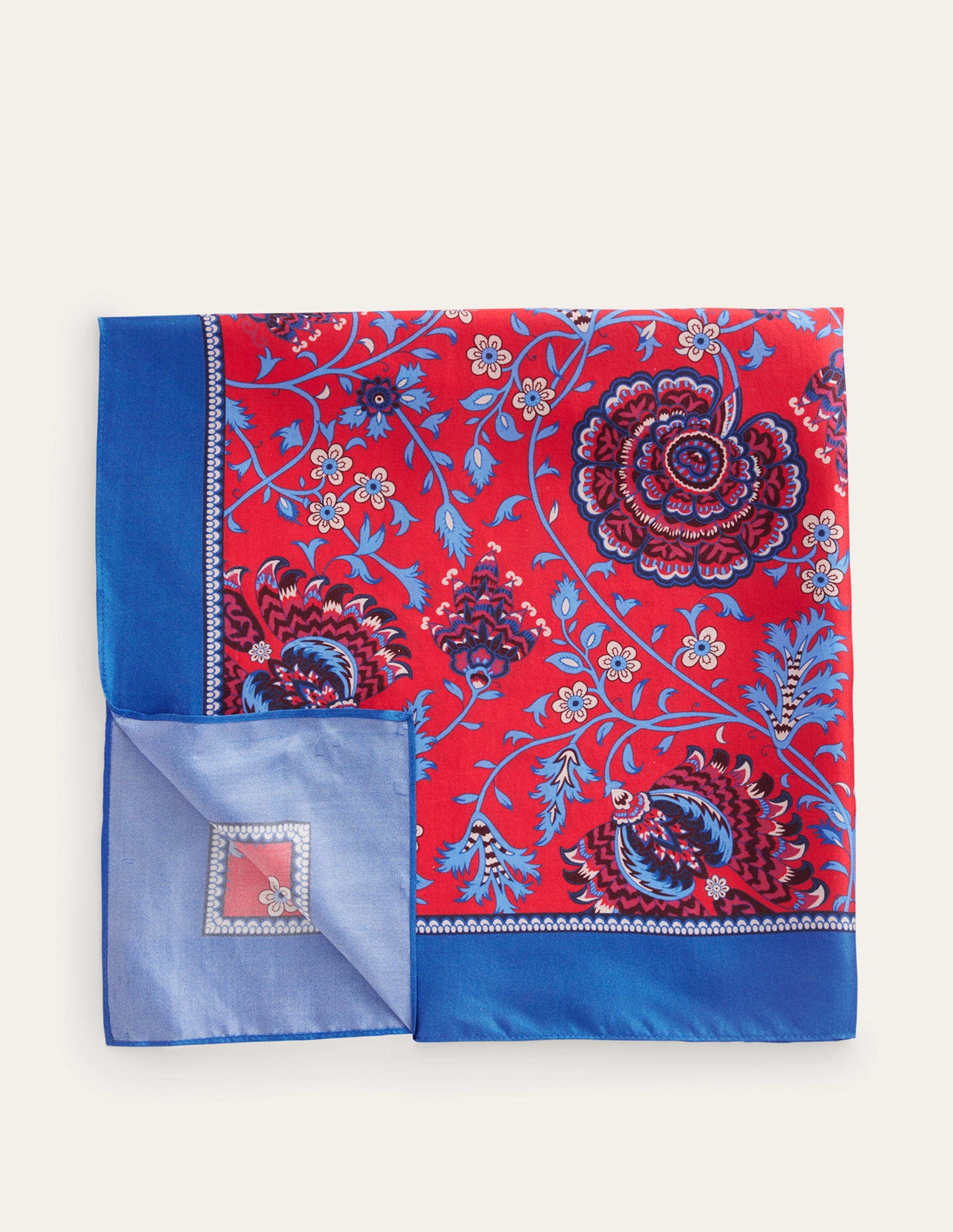 Elisabeth Silk Square Scarf-Hot Pepper, Gardenia Grove-3