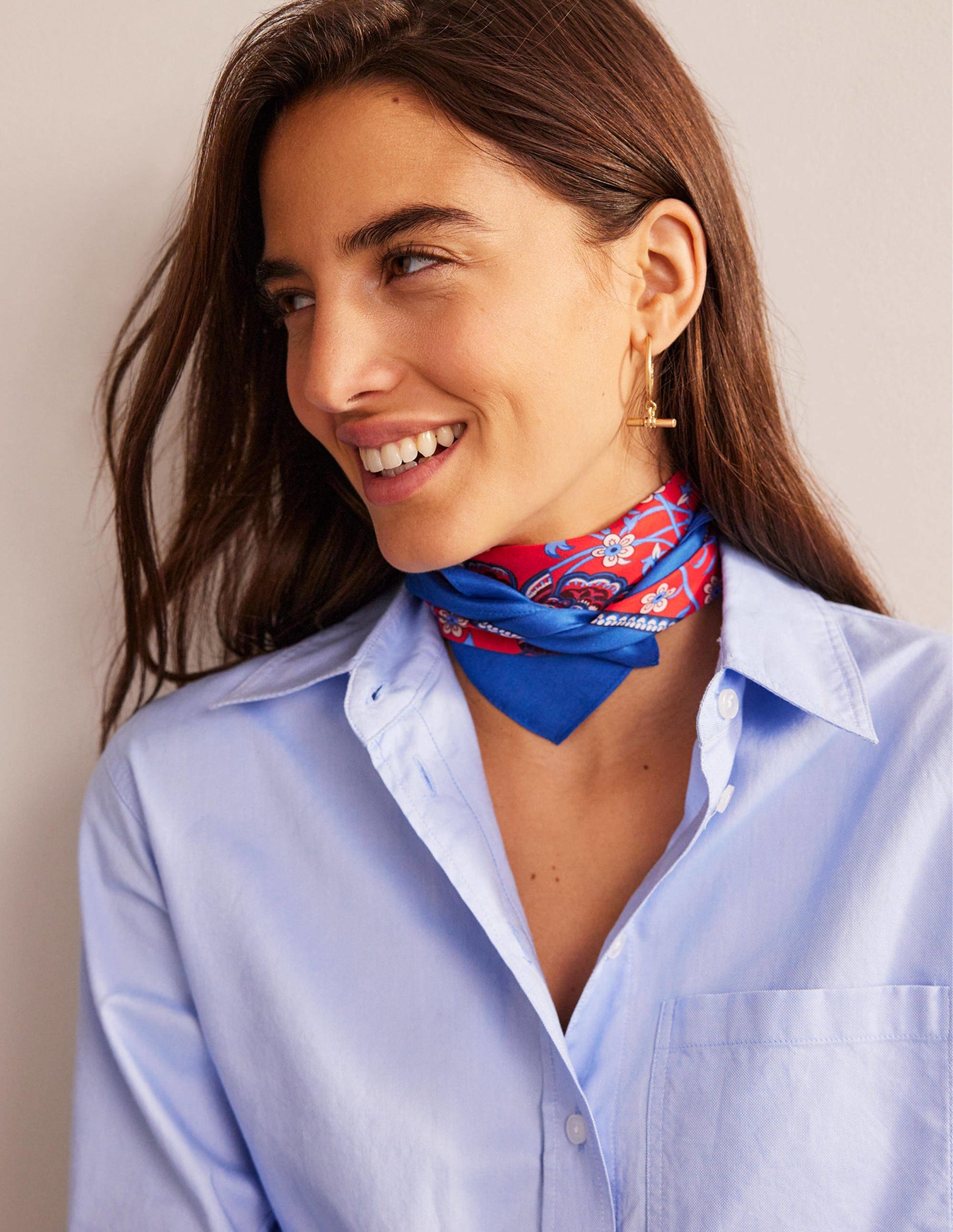 Elisabeth Silk Square Scarf-Hot Pepper, Gardenia Grove-1