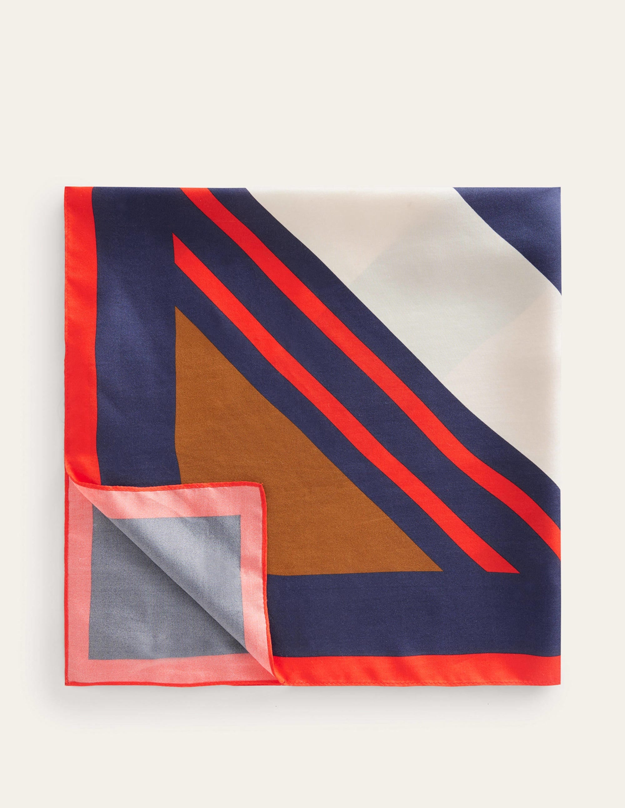 Elisabeth Silk Square Scarf-Multi Stripe - Image 2