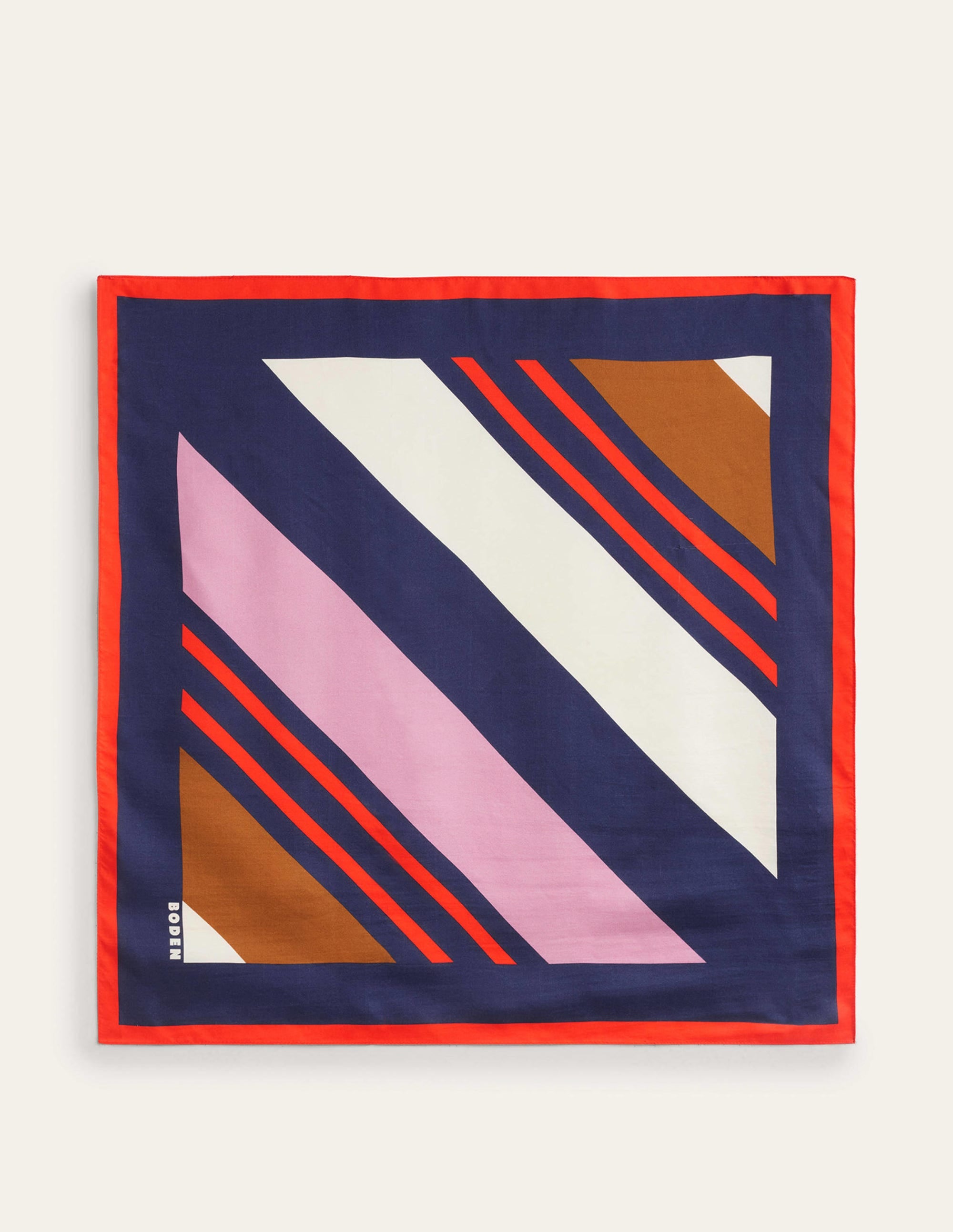 Elisabeth Silk Square Scarf-Multi Stripe - Image 4