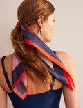 Elisabeth Silk Square Scarf-Multi Stripe