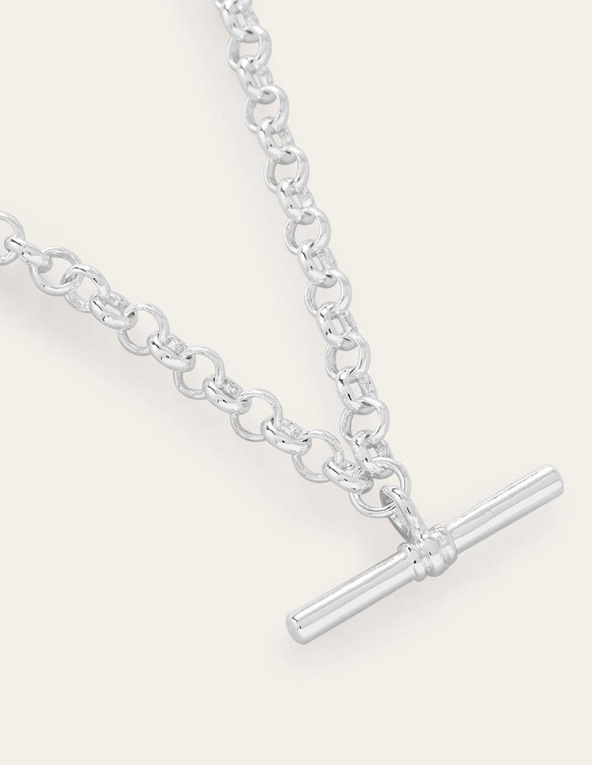 T-bar Chain Necklace-Silver - Image 3