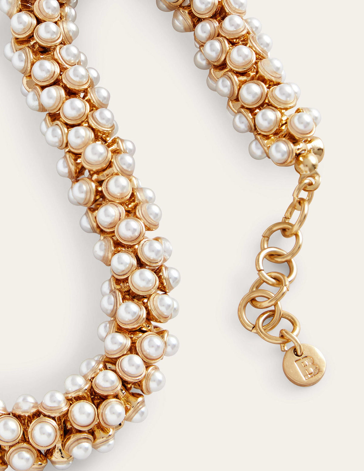 Cluster Pearl Bracelet-Gold-3
