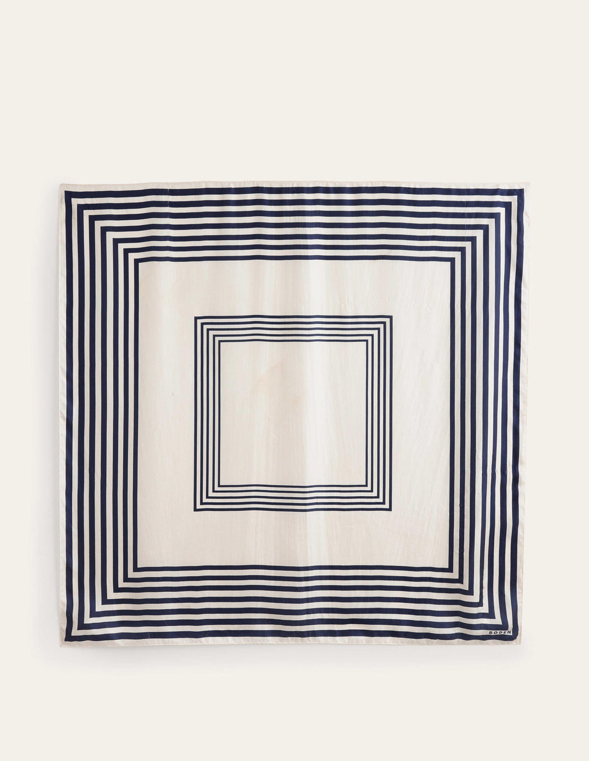 Large Square Silk Scarf-Ivory, Square Stripe - Image 5