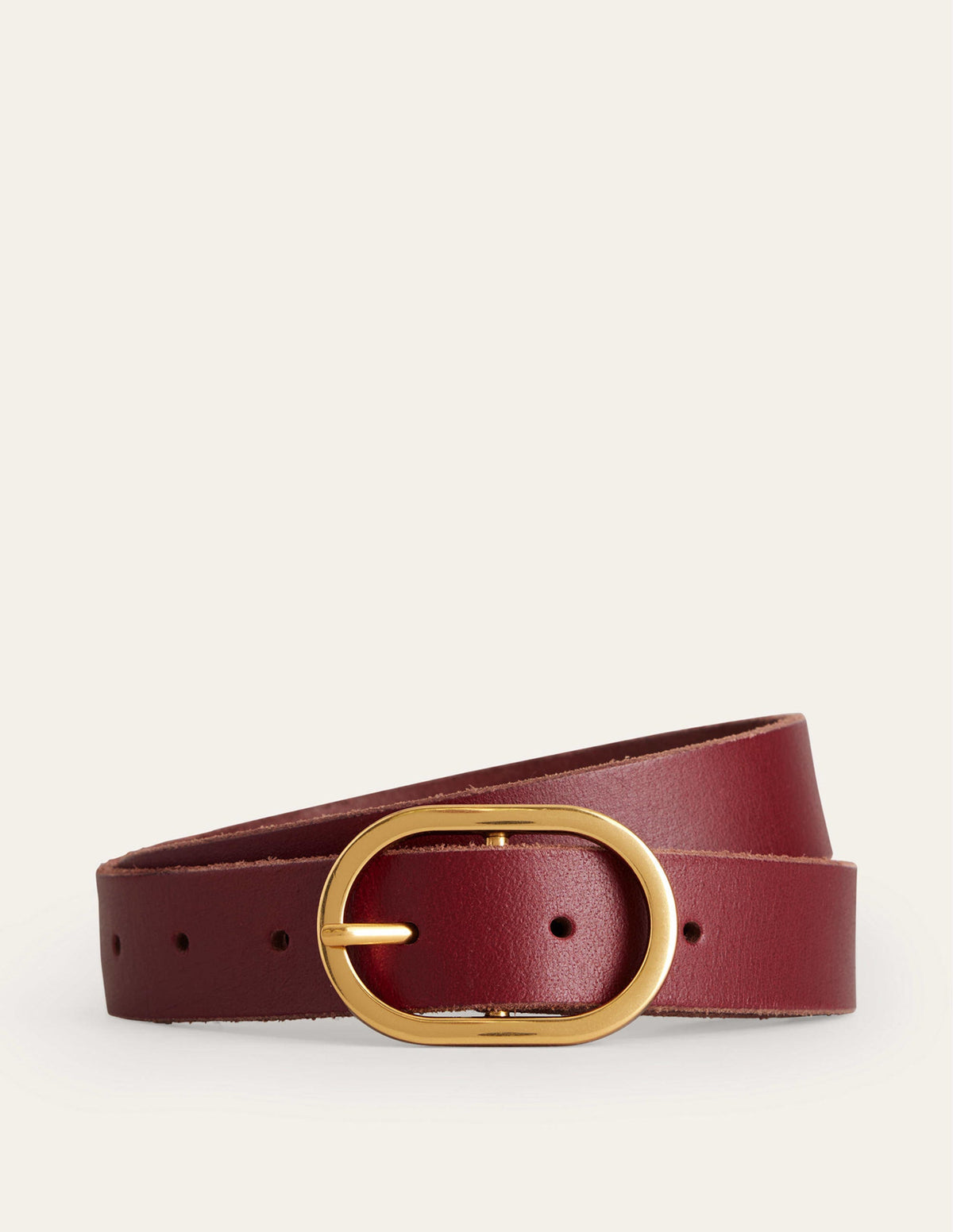 Classic Leather Belt-Dark Red-2