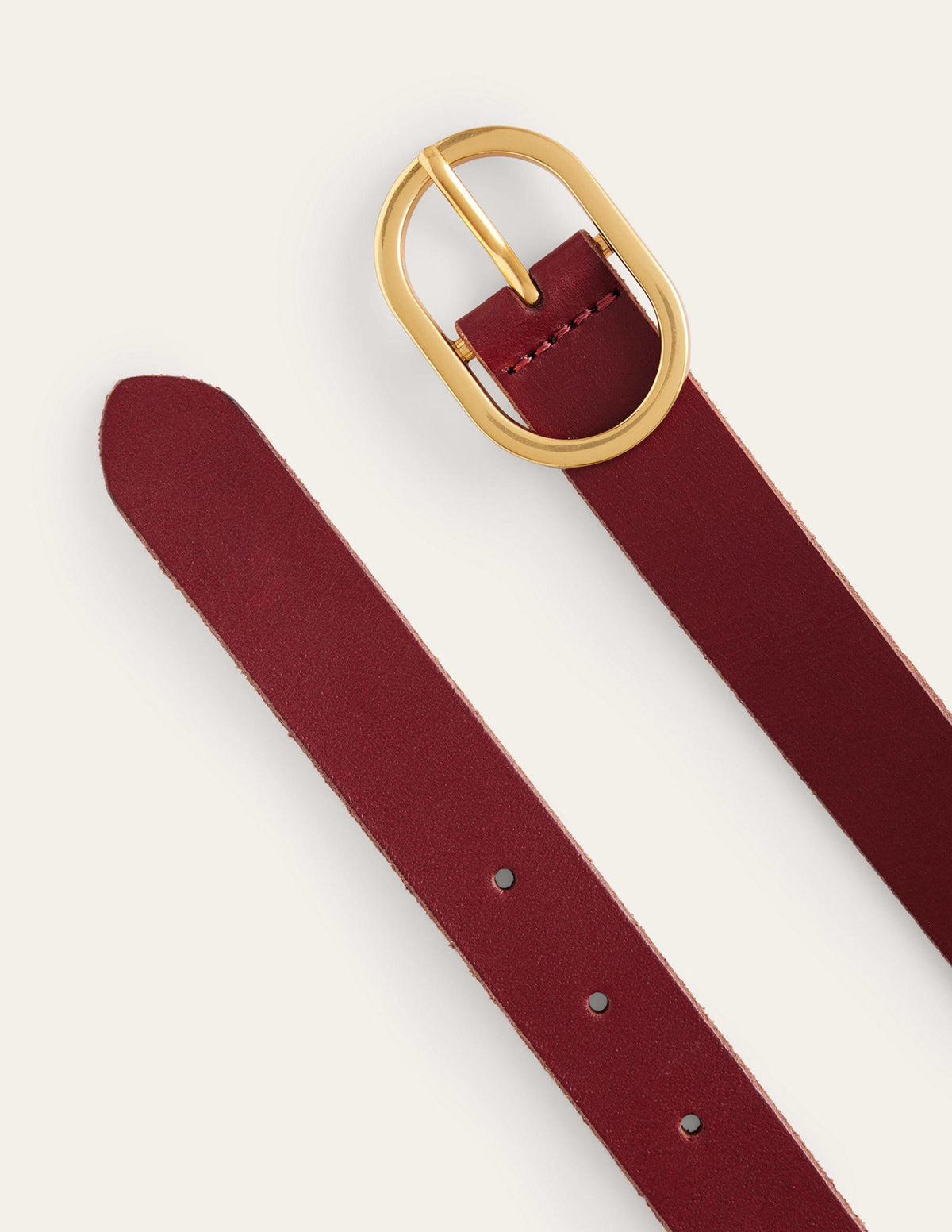 Classic Leather Belt-Dark Red-3