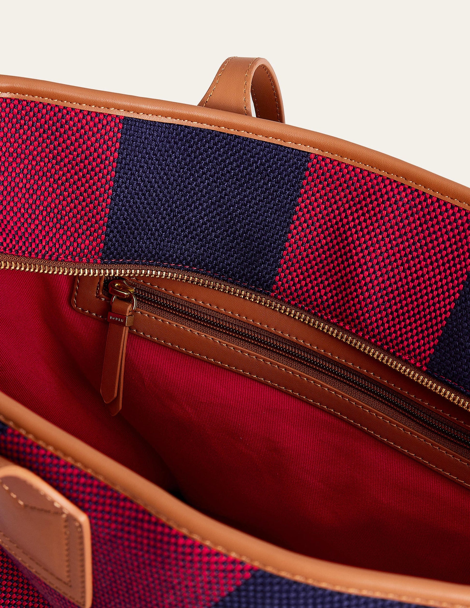 Trapeze Tote Bag-Red Navy Stripe-5