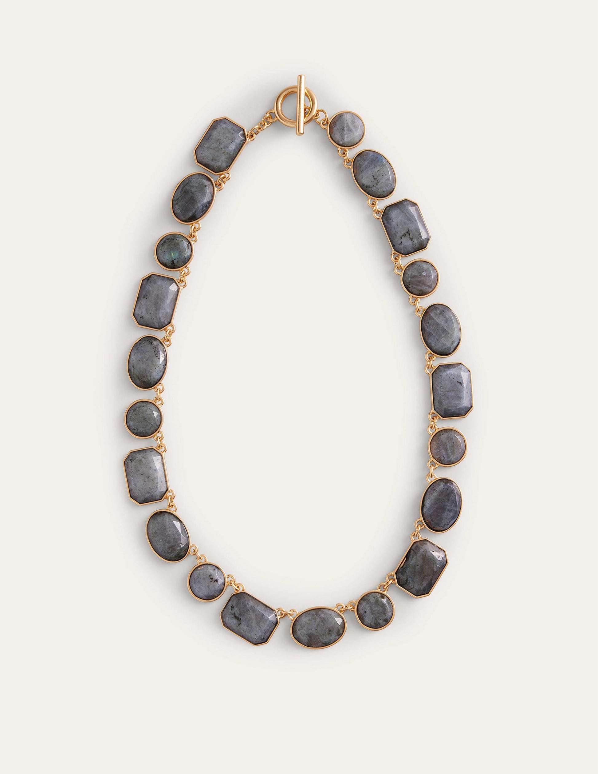 Chunky Semi-Precious Necklace-Black-2
