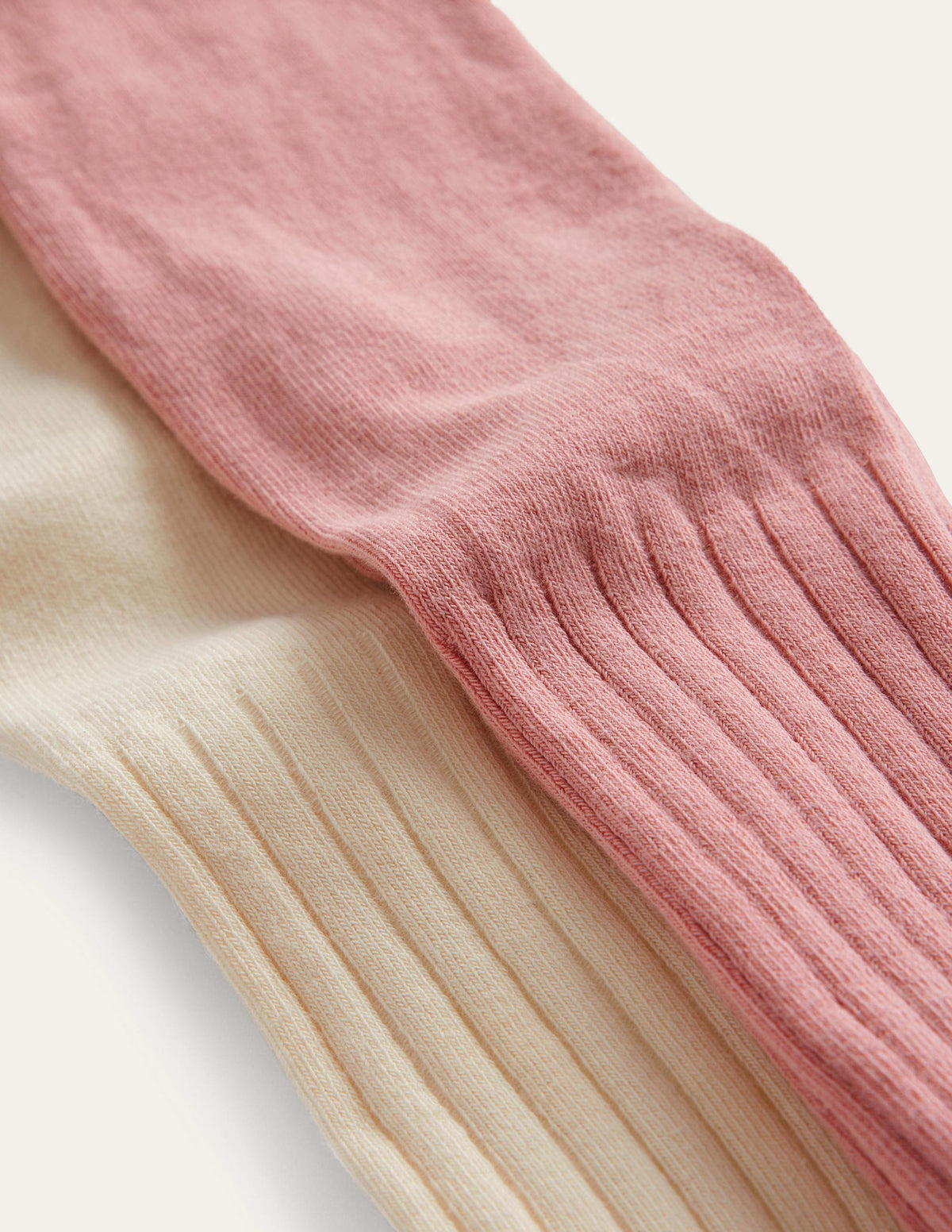 Ribbed Tights 2 Pack-Ivory/Pink-1