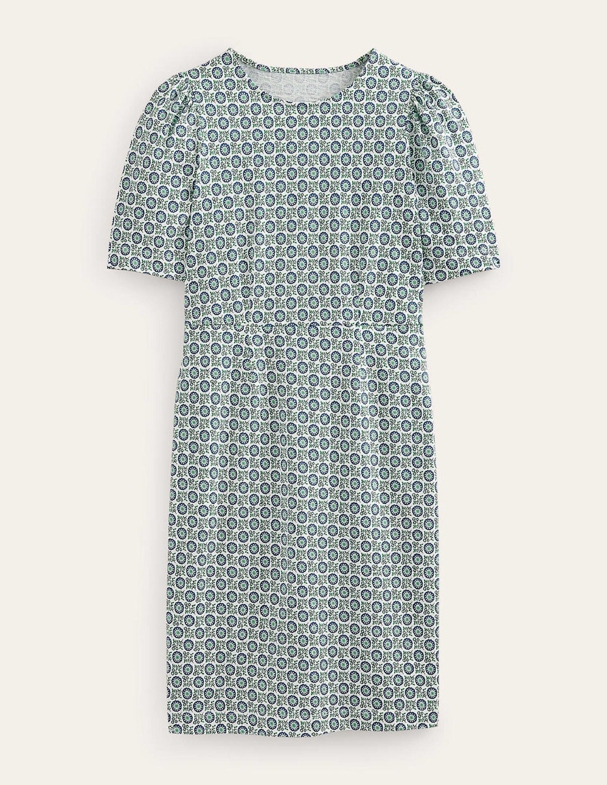 Zoe Jersey Dress-Aegean Blue, Sunflower Sprig-6
