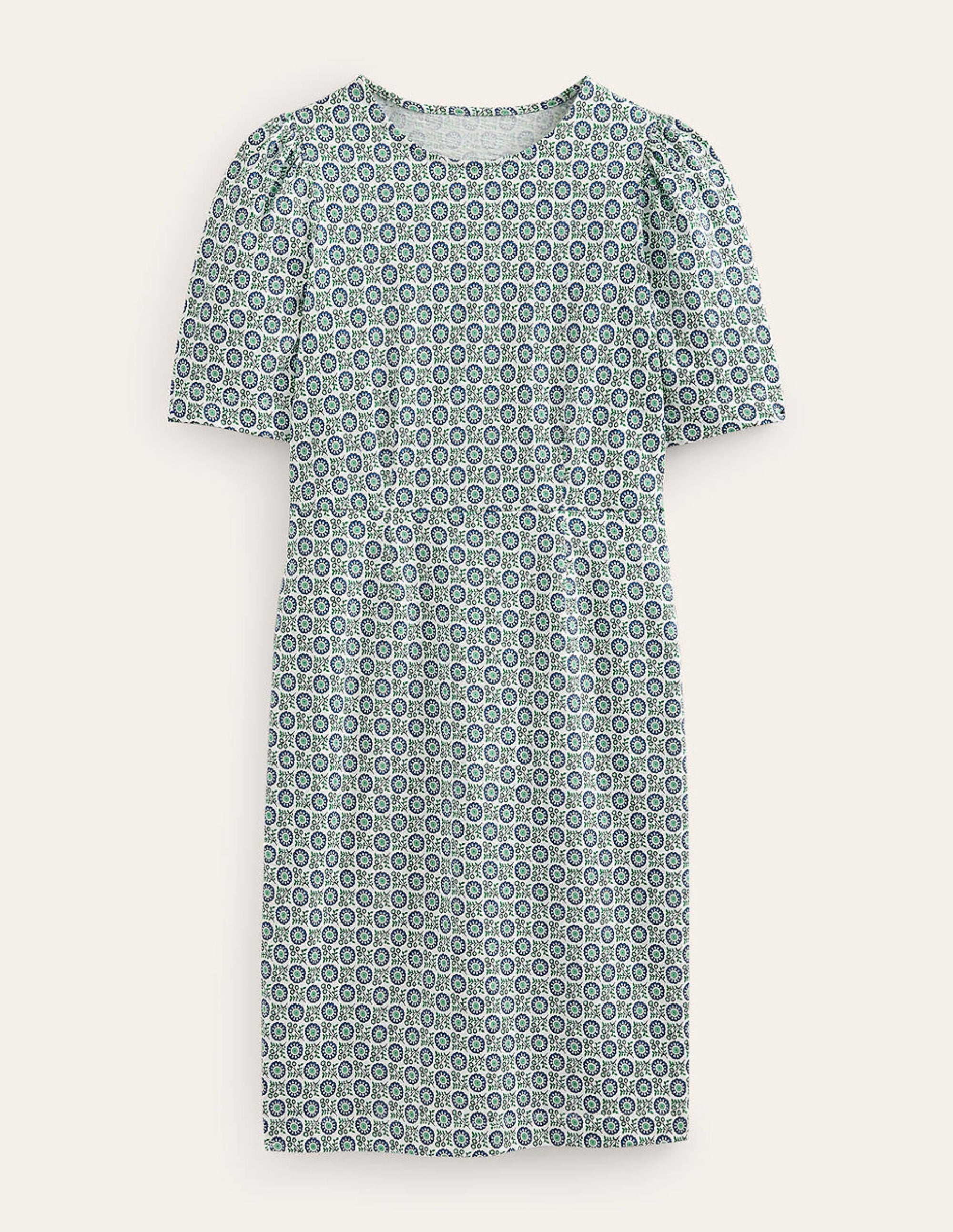 Zoe Jersey Dress-Aegean Blue, Sunflower Sprig - Image 6