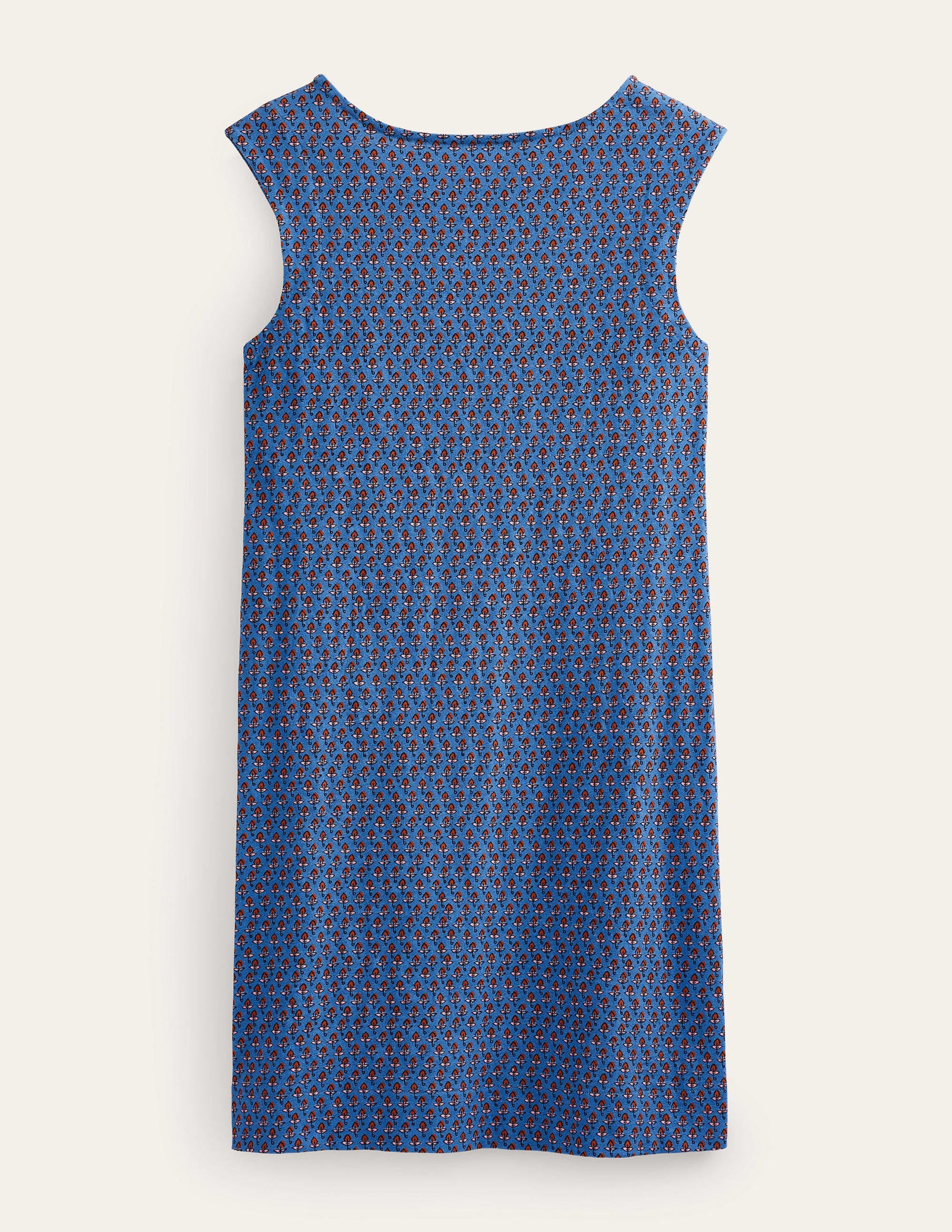 Sleeveless Jersey Shift Dress-Aegean Blue, Tulip Blush - Image 7