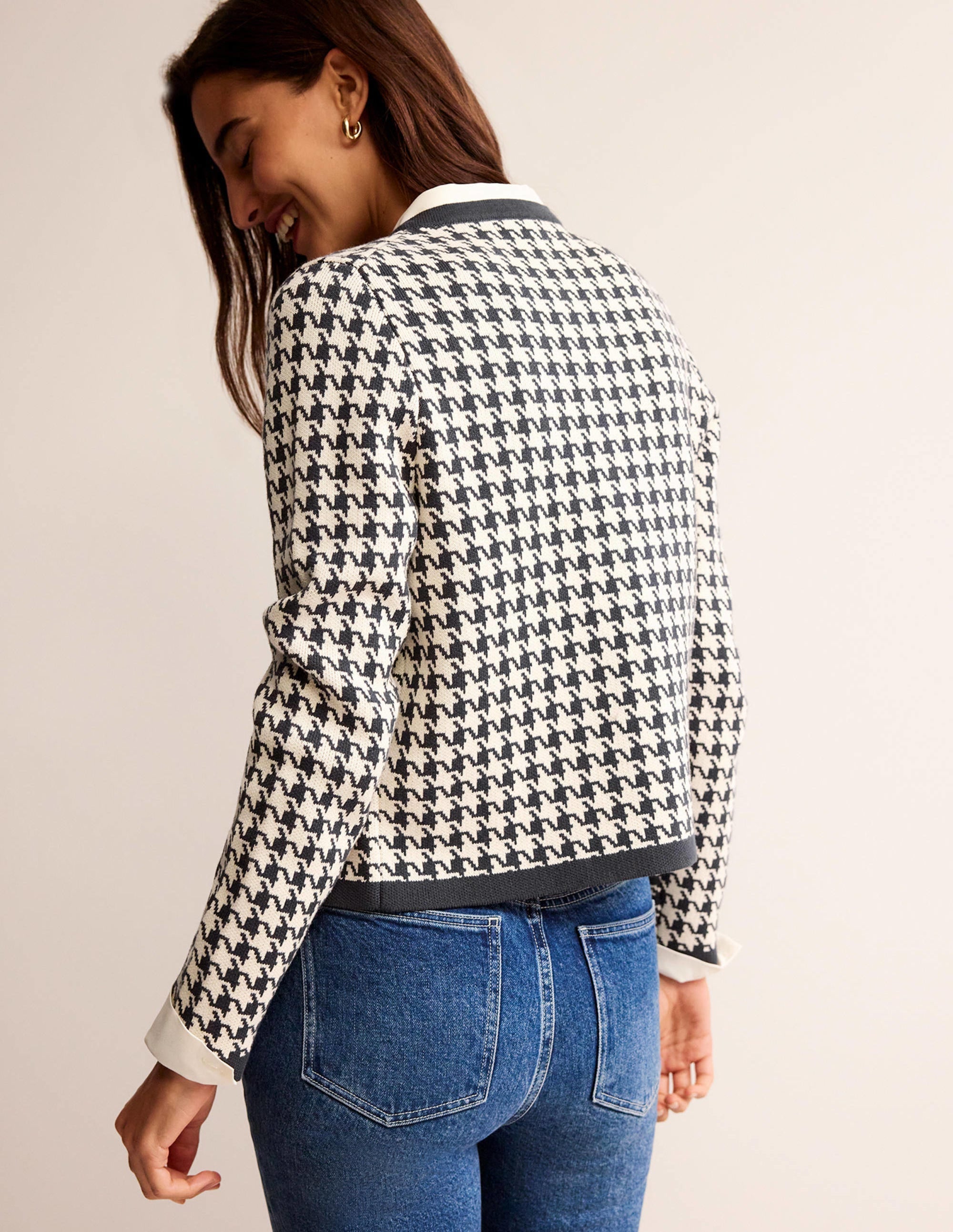 Collarless Midi Shirt Dress-Moroccan Blue, Geo Azure - Image 1