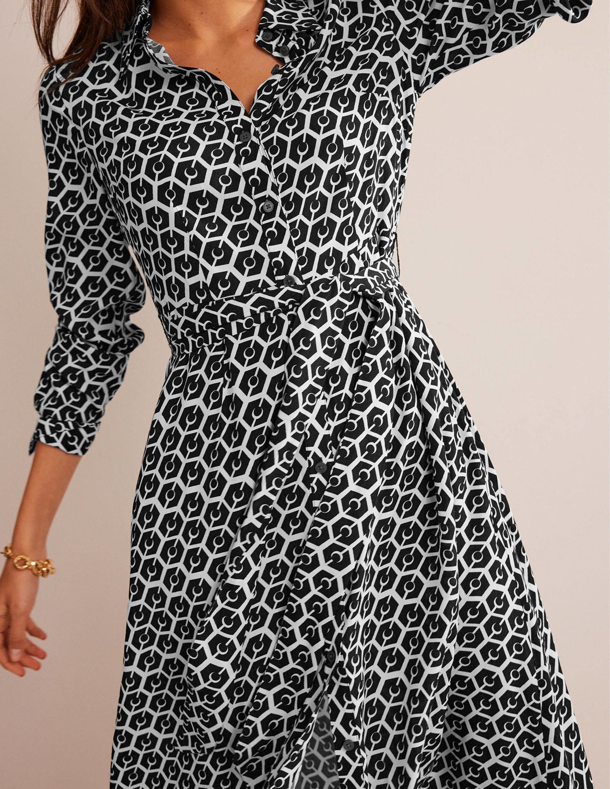 Kate Midi Shirt Dress-Black, Reverie-2