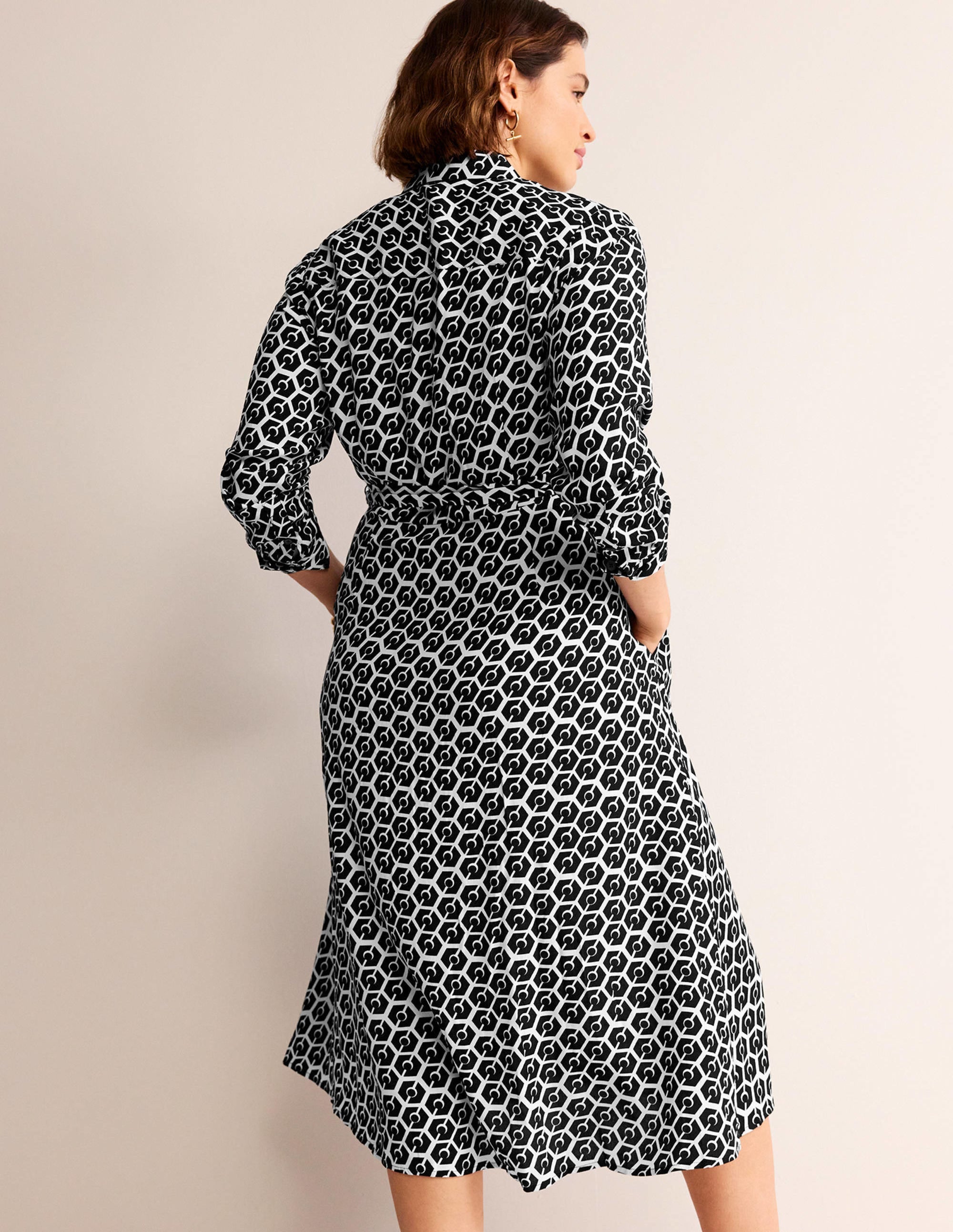 Kate Midi Shirt Dress-Black, Reverie - Image 6
