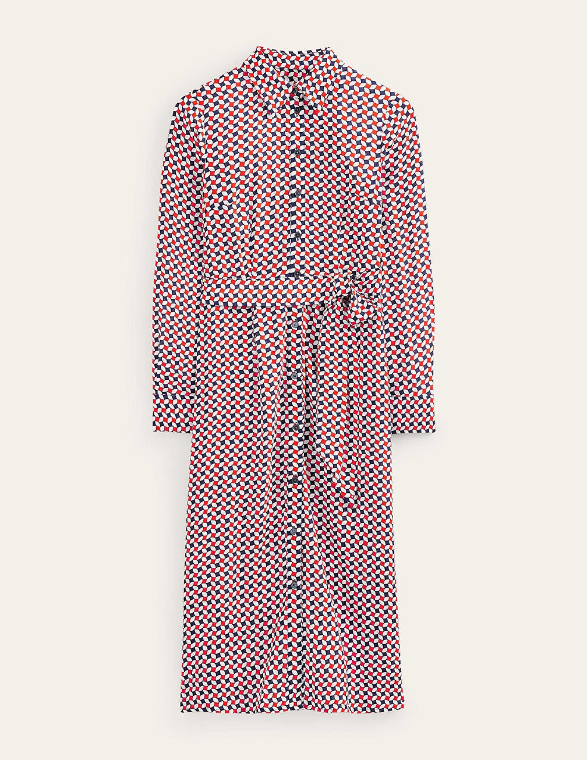 Kate Midi Shirt Dress-Fiesta Orange, Diamond-7