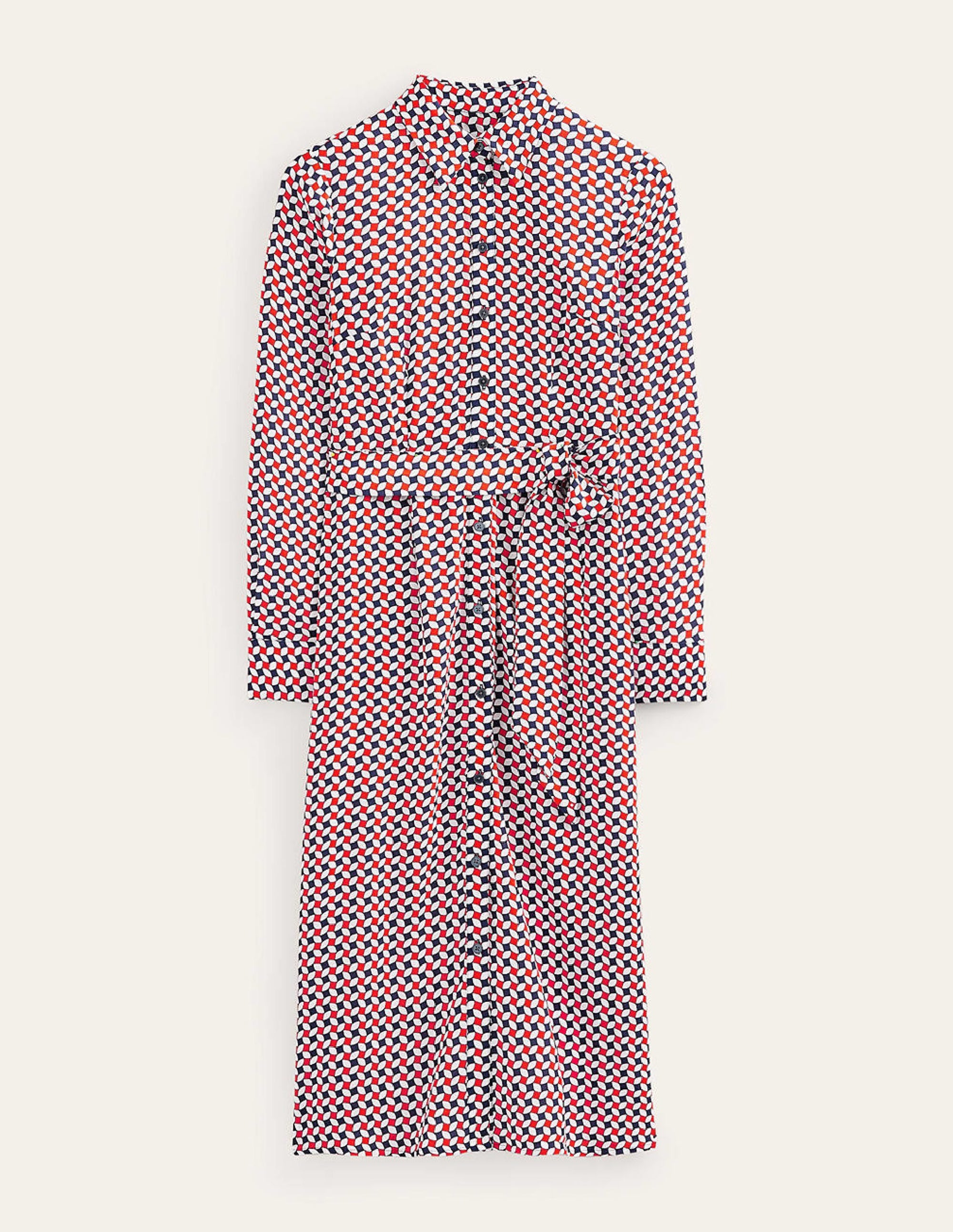 Kate Midi Shirt Dress-Fiesta Orange, Diamond - Image 7
