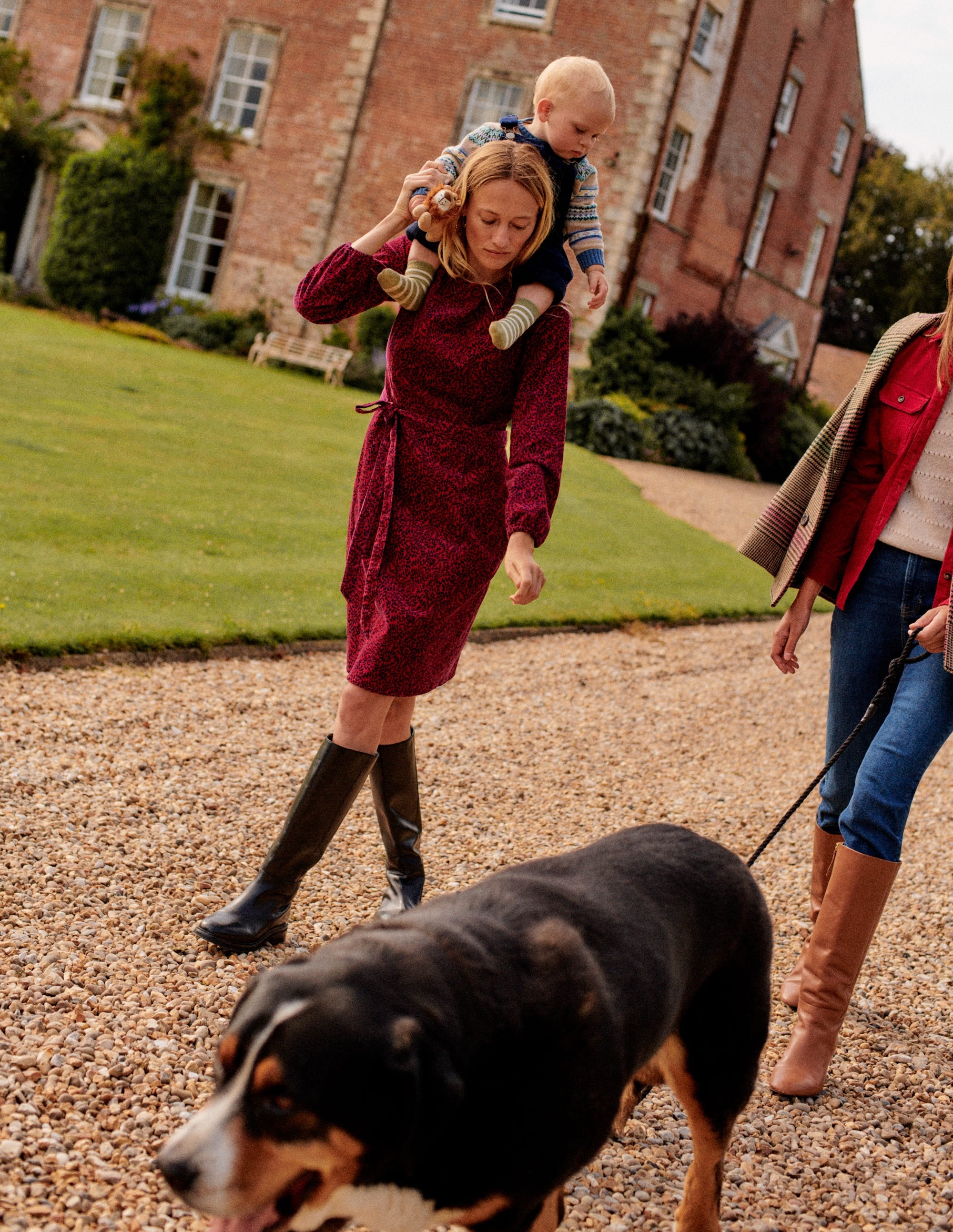 Harriet Cord Dress-Warm Cranberry, Pome Sprig - Image 5