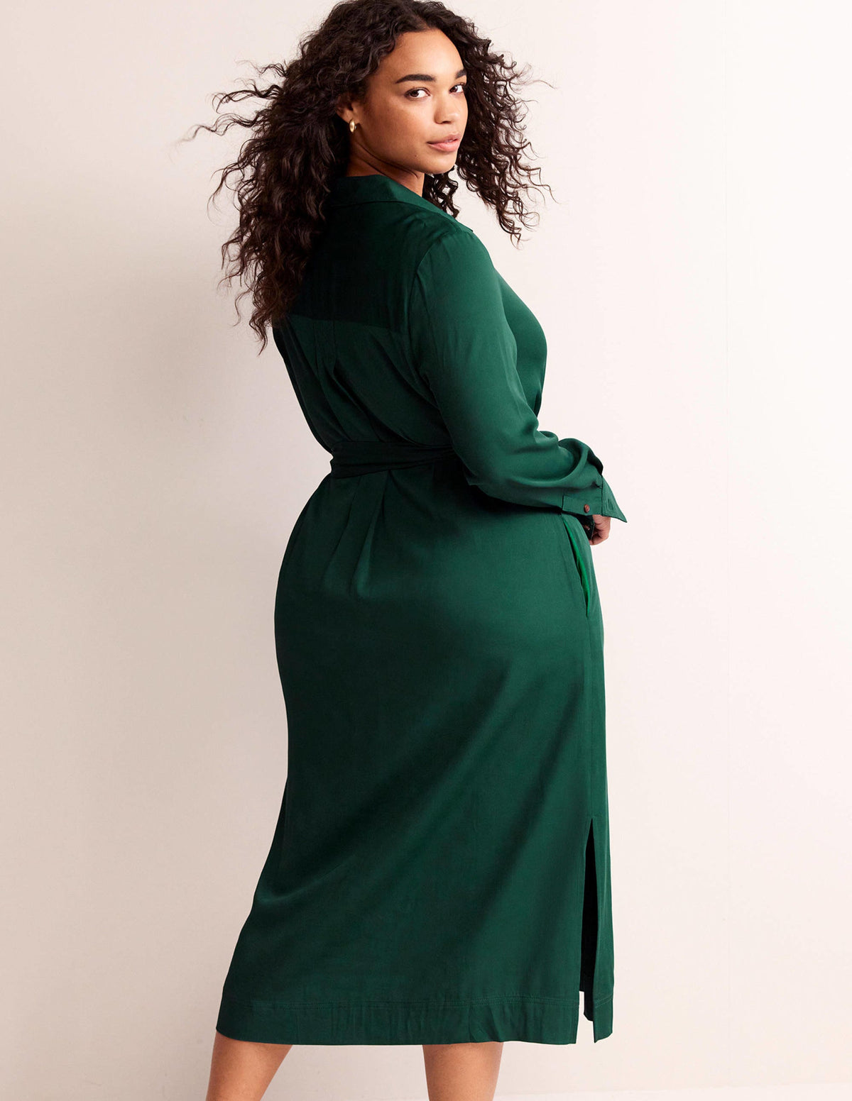 Clean Midi Pop Over Dress-Emerald Night-6