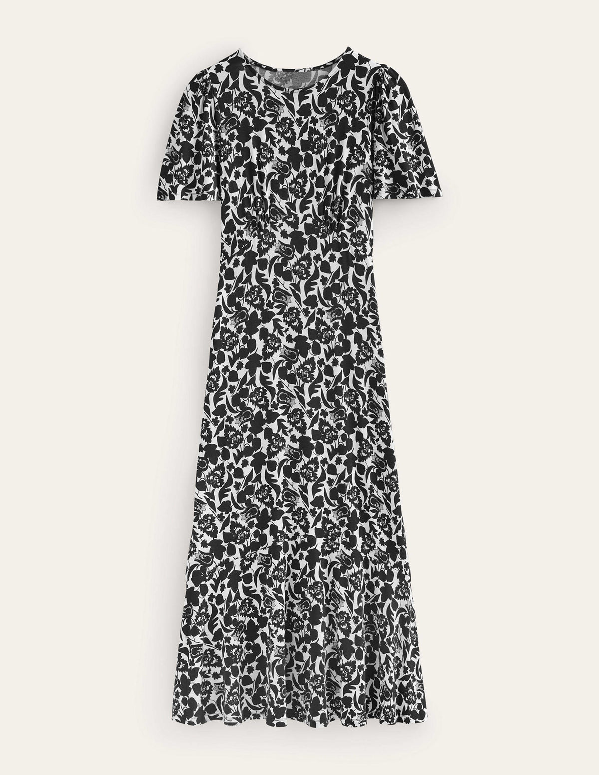 Flippy Jersey Midi Dress-Black, Tulip Bloom - Image 5