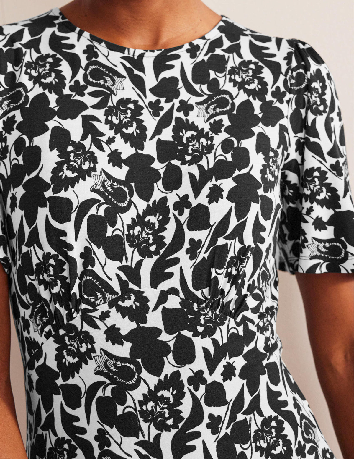 Flippy Jersey Midi Dress-Black, Tulip Bloom - Image 2