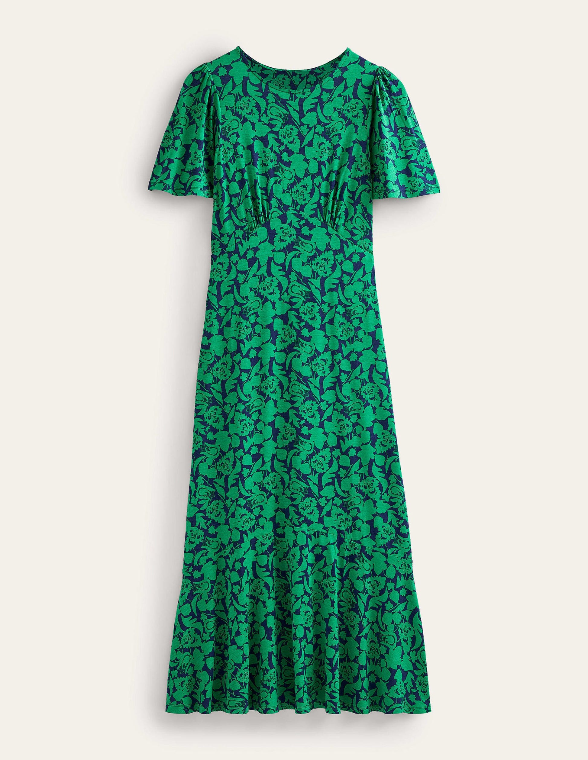 Flippy Jersey Midi Dress-Meadow Green, Tulip Bloom-6