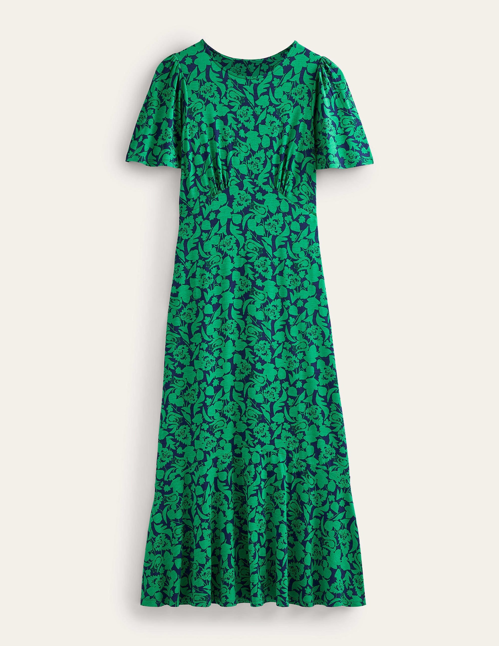Flippy Jersey Midi Dress-Meadow Green, Tulip Bloom - Image 6
