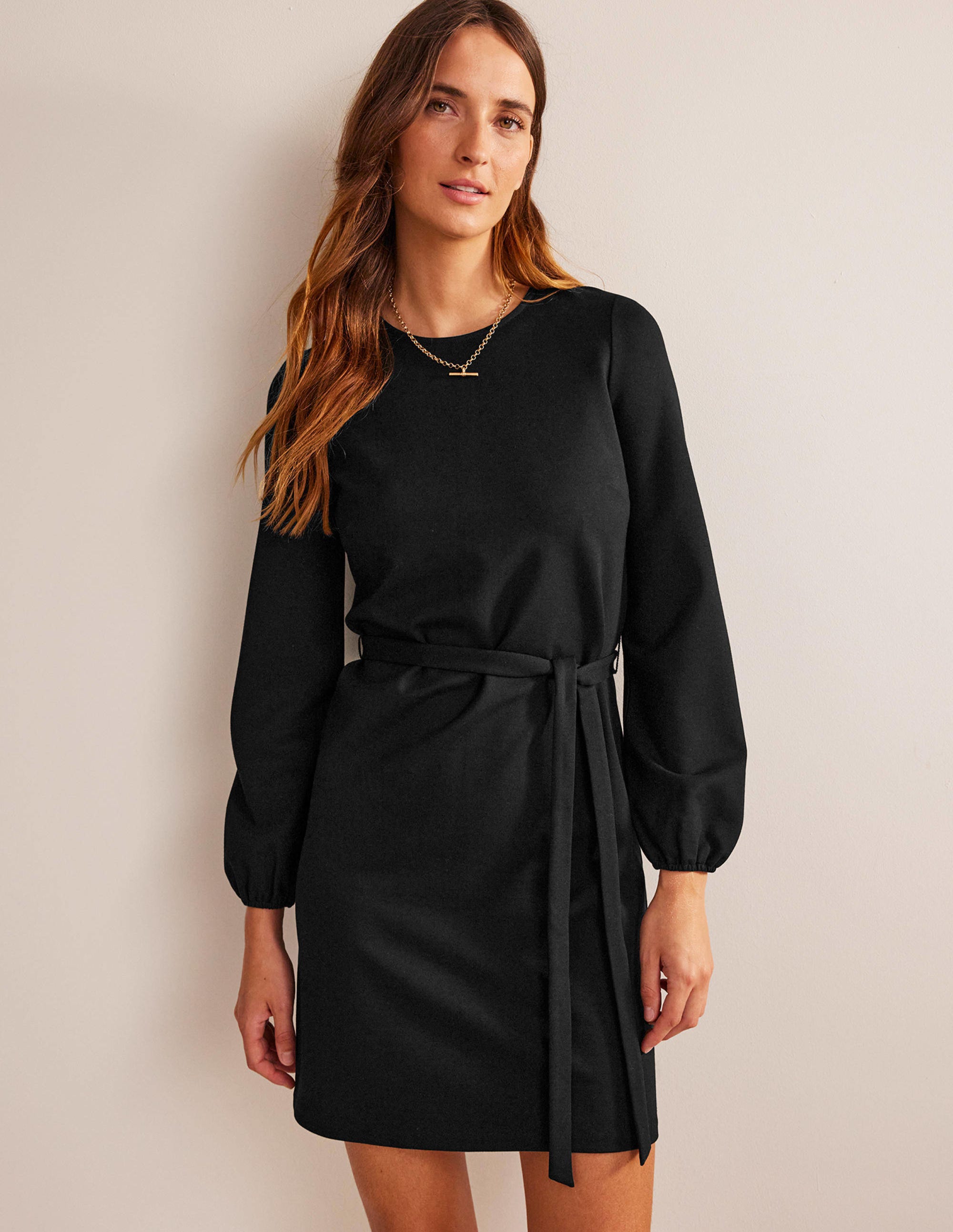 Violet Ponte Shift Dress-Black - Image 1