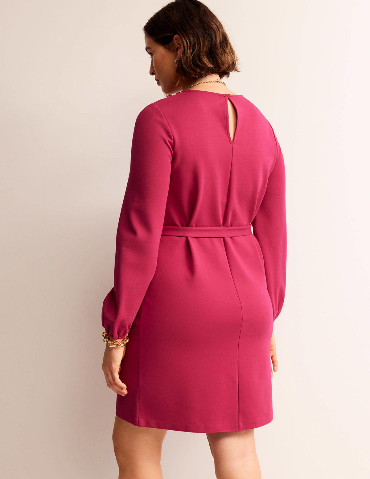 Violet Ponte Shift Dress-Warm Cranberry-6