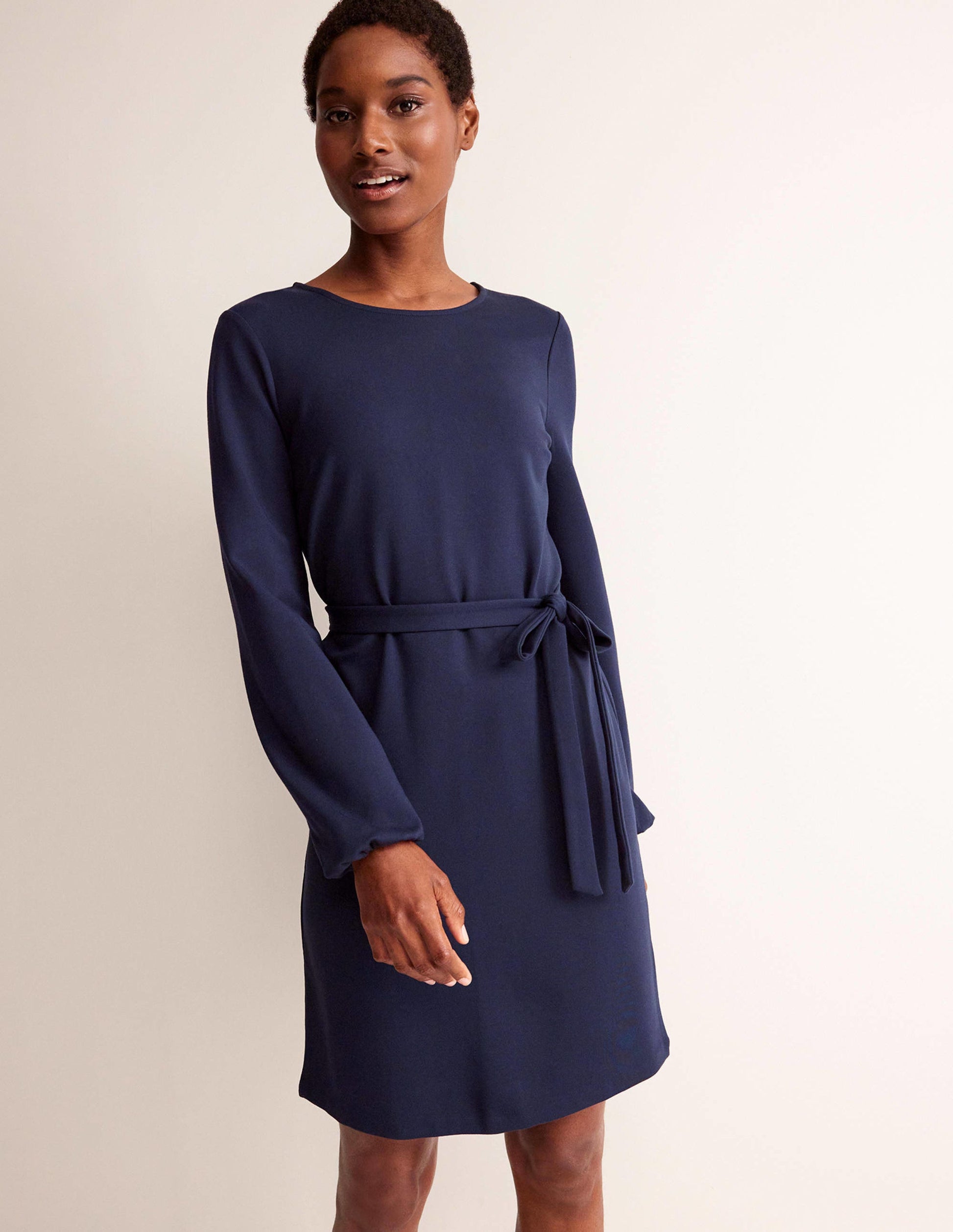 Violet Ponte Shift Dress-Navy-1