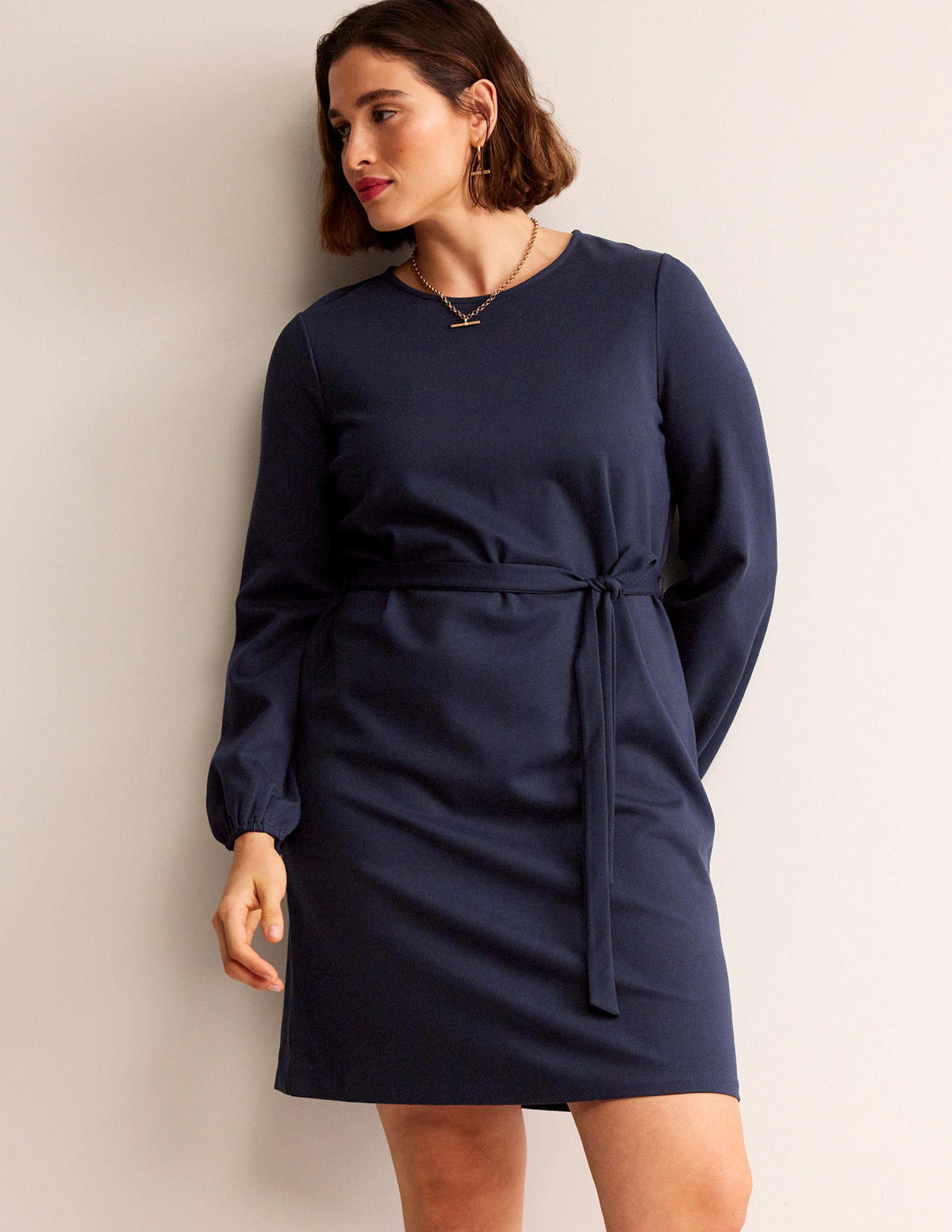 Violet Ponte Shift Dress-Navy - Image 5