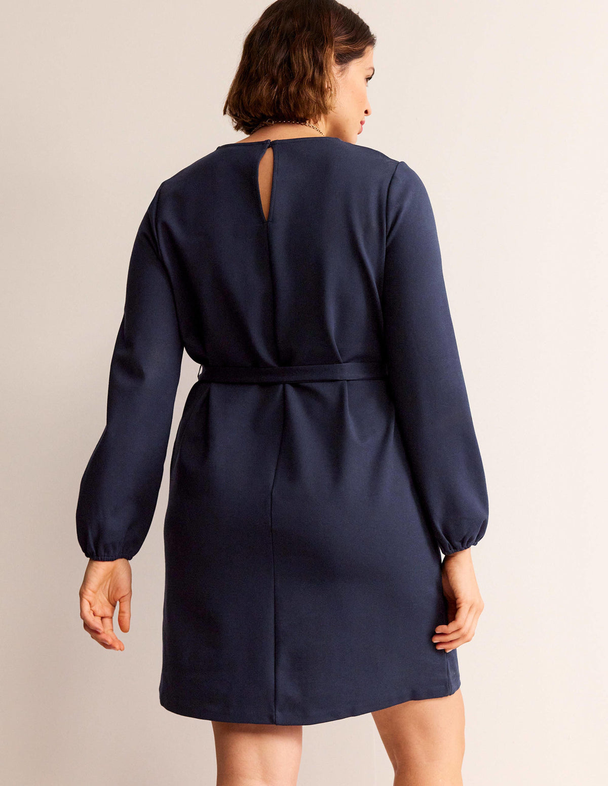 Violet Ponte Shift Dress-Navy-6